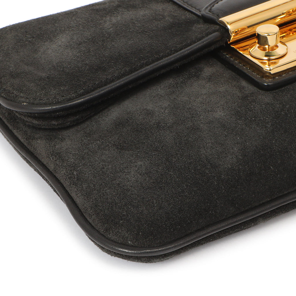 Louis Vuitton Black Suede Sofia Coppola Slim Clutch