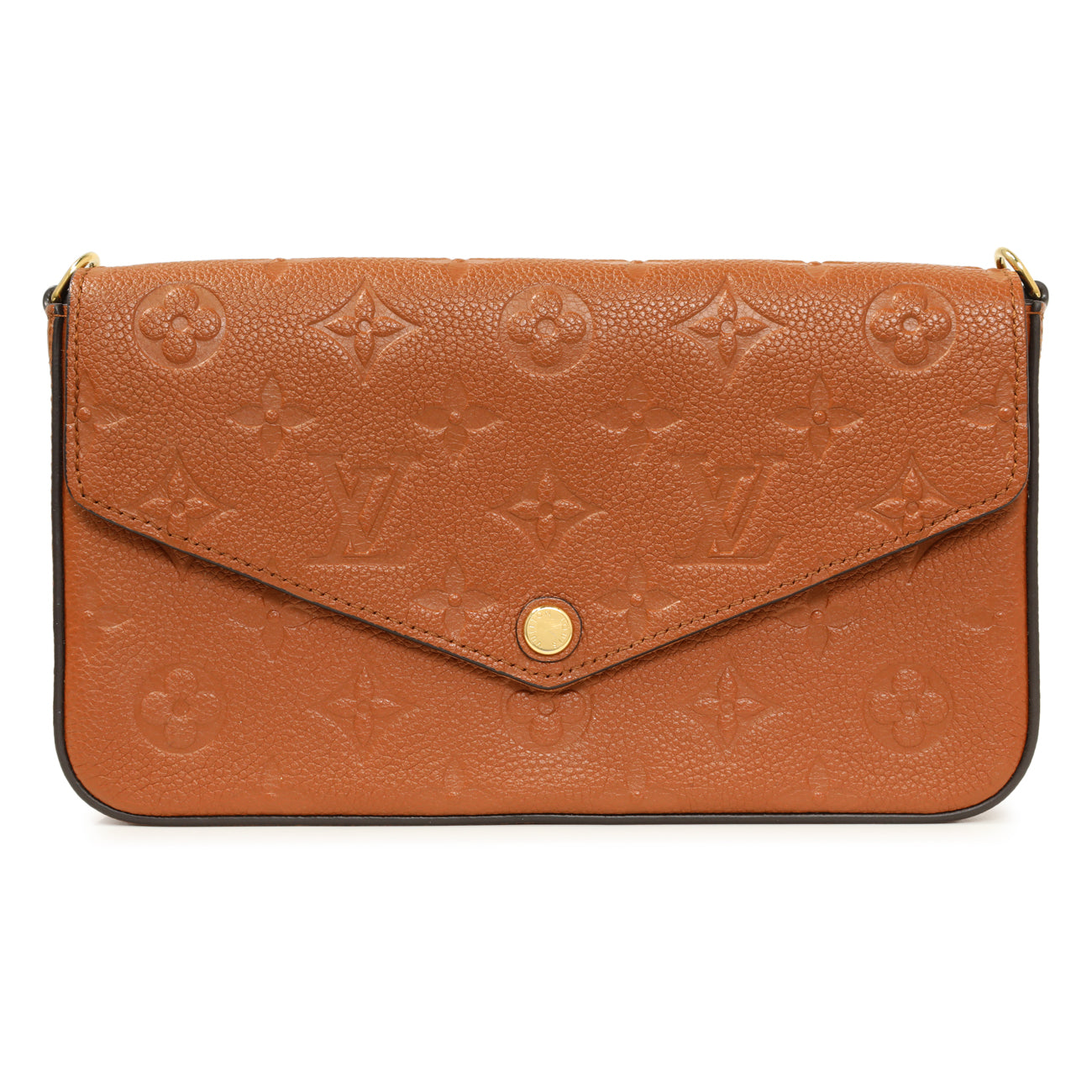 Louis Vuitton Cognac Empreinte Pochette Felicie Chain Wallet