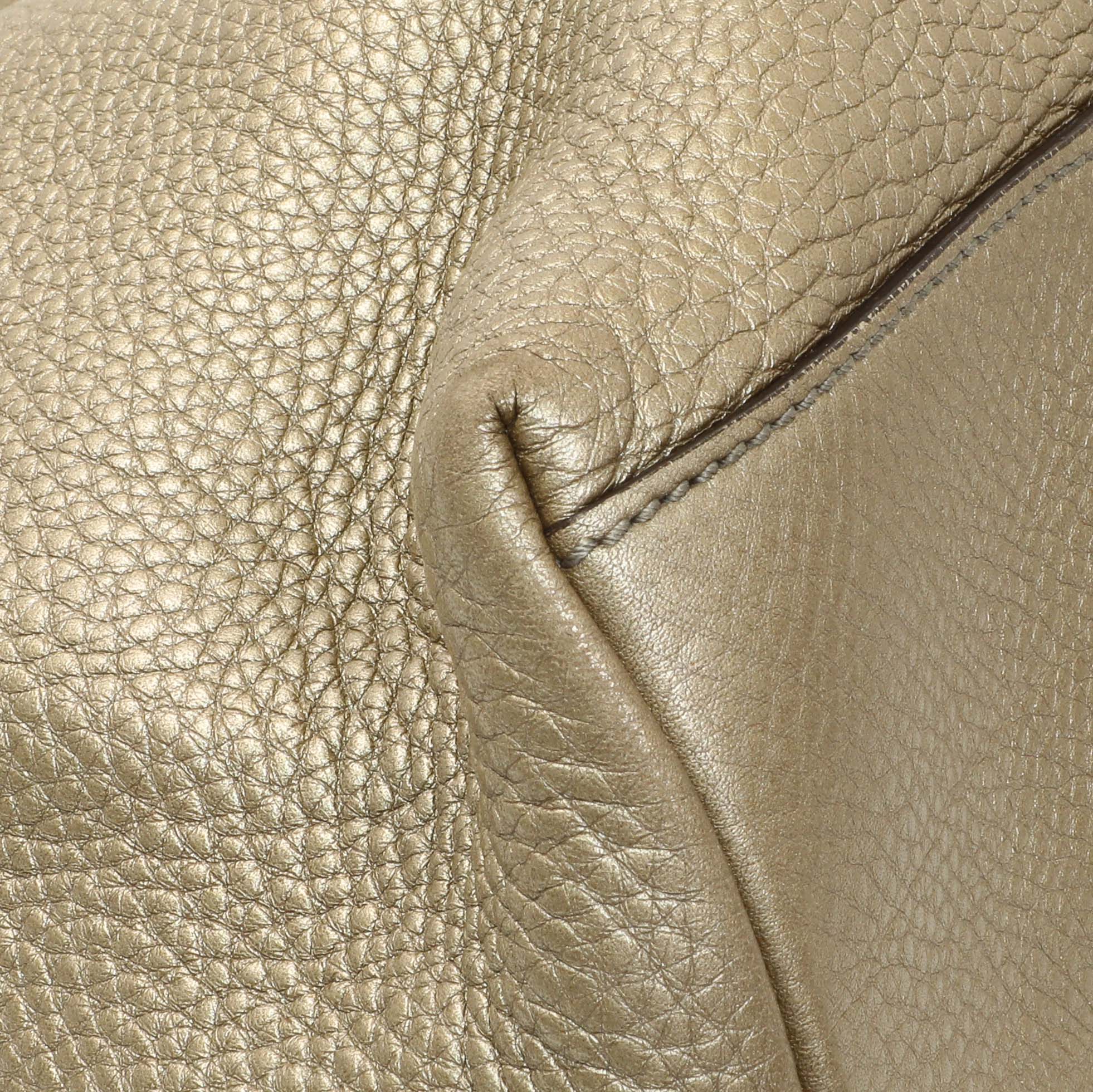 Gucci Gold Pebbled Calfskin Medium Soho Chain Shoulder Bag