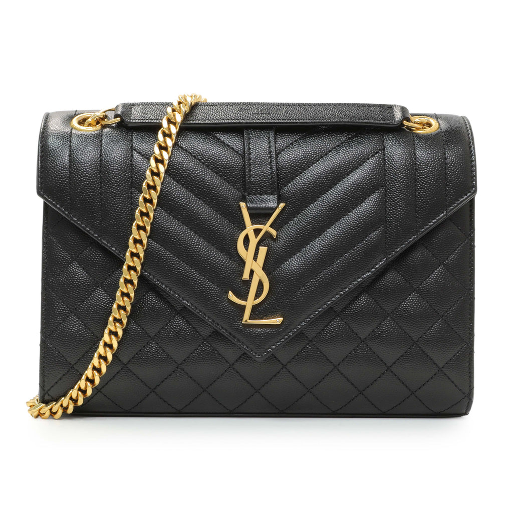 Saint Laurent Grain De Poudre Textured Mixed Matelasse Triquilt Medium Monogram Satchel