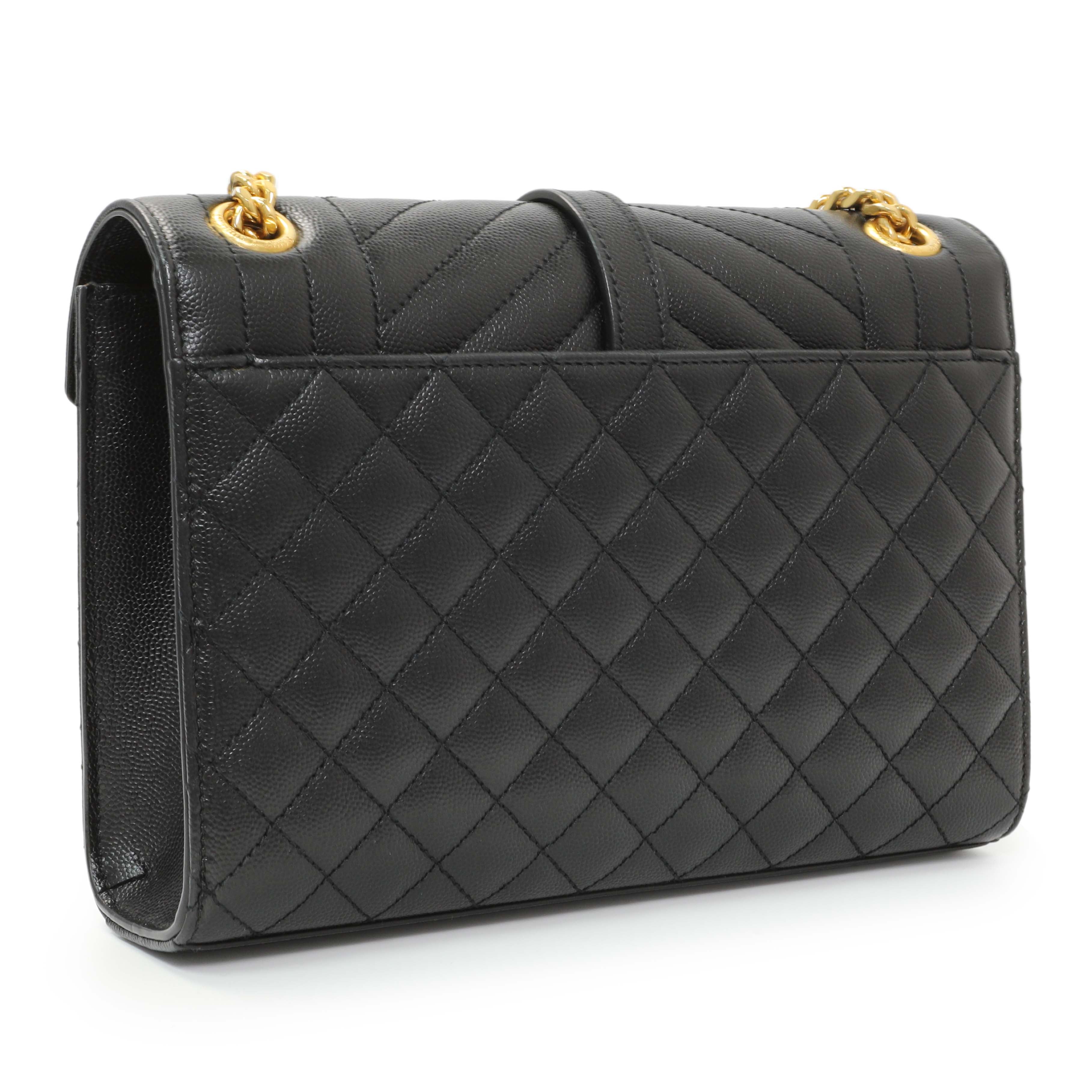 Saint Laurent Grain De Poudre Textured Mixed Matelasse Triquilt Medium Monogram Satchel