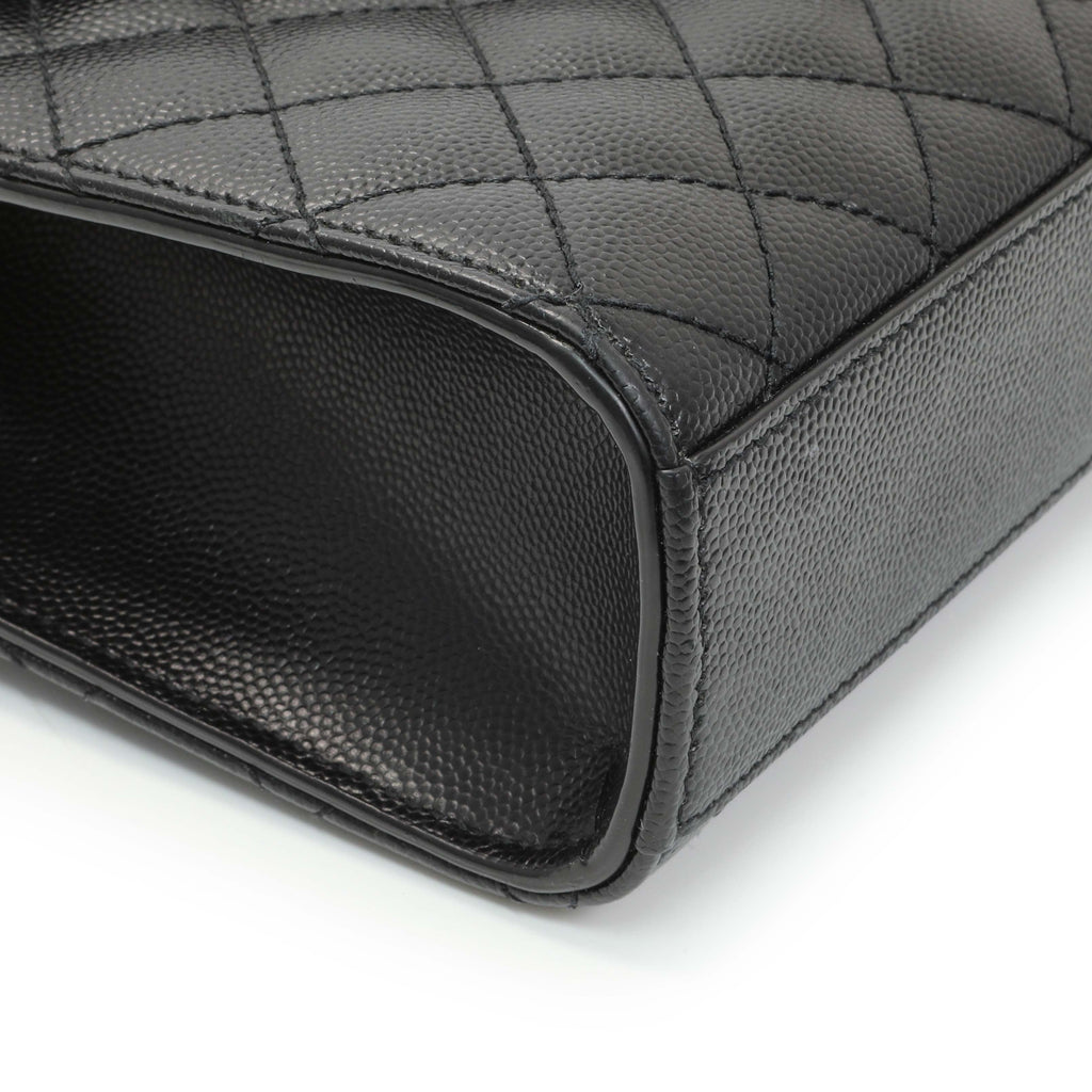 Saint Laurent Grain De Poudre Textured Mixed Matelasse Triquilt Medium Monogram Satchel