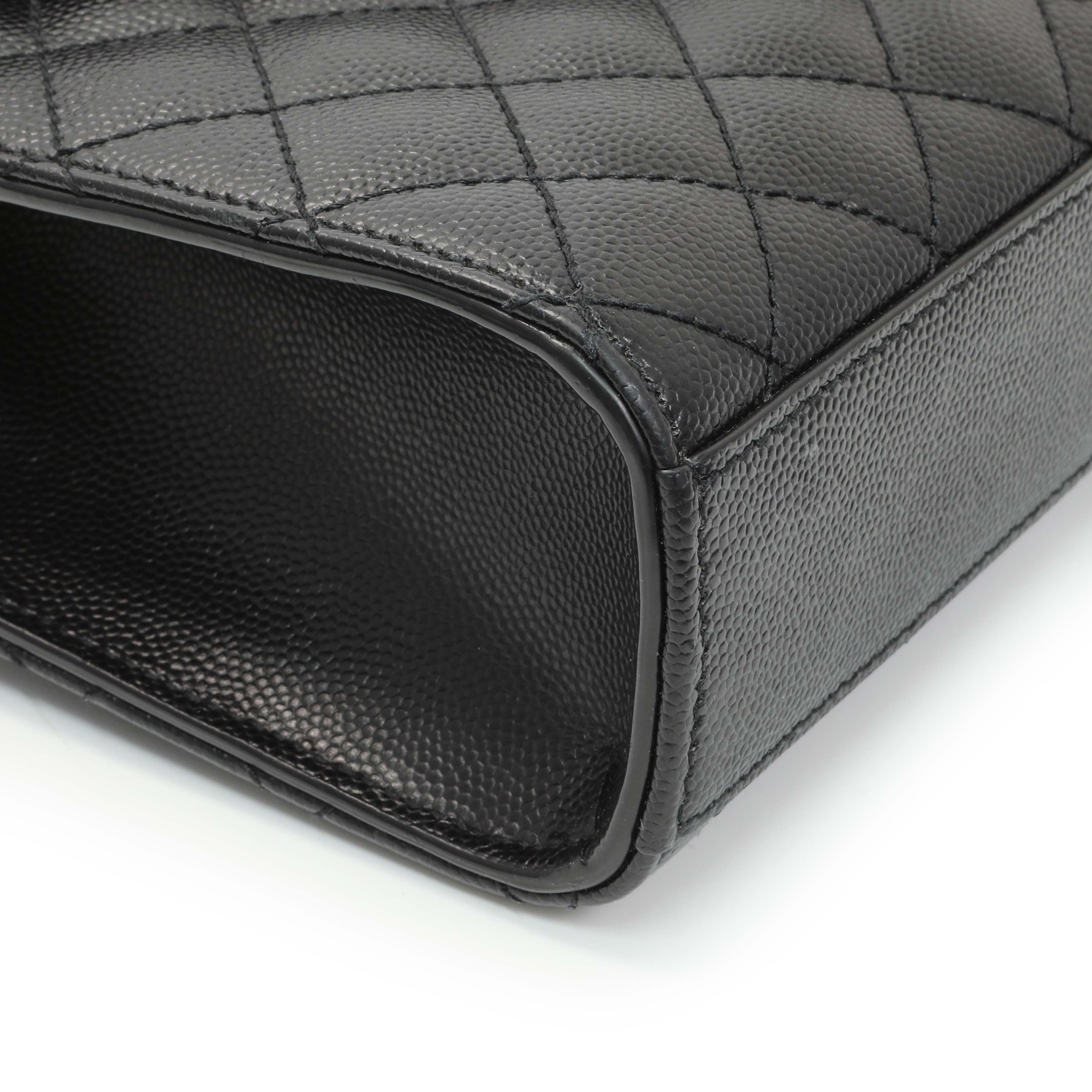 Saint Laurent Grain De Poudre Textured Mixed Matelasse Triquilt Medium Monogram Satchel