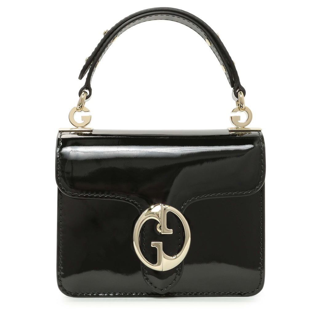 Gucci Black Patent 1973 Top Handle Flap