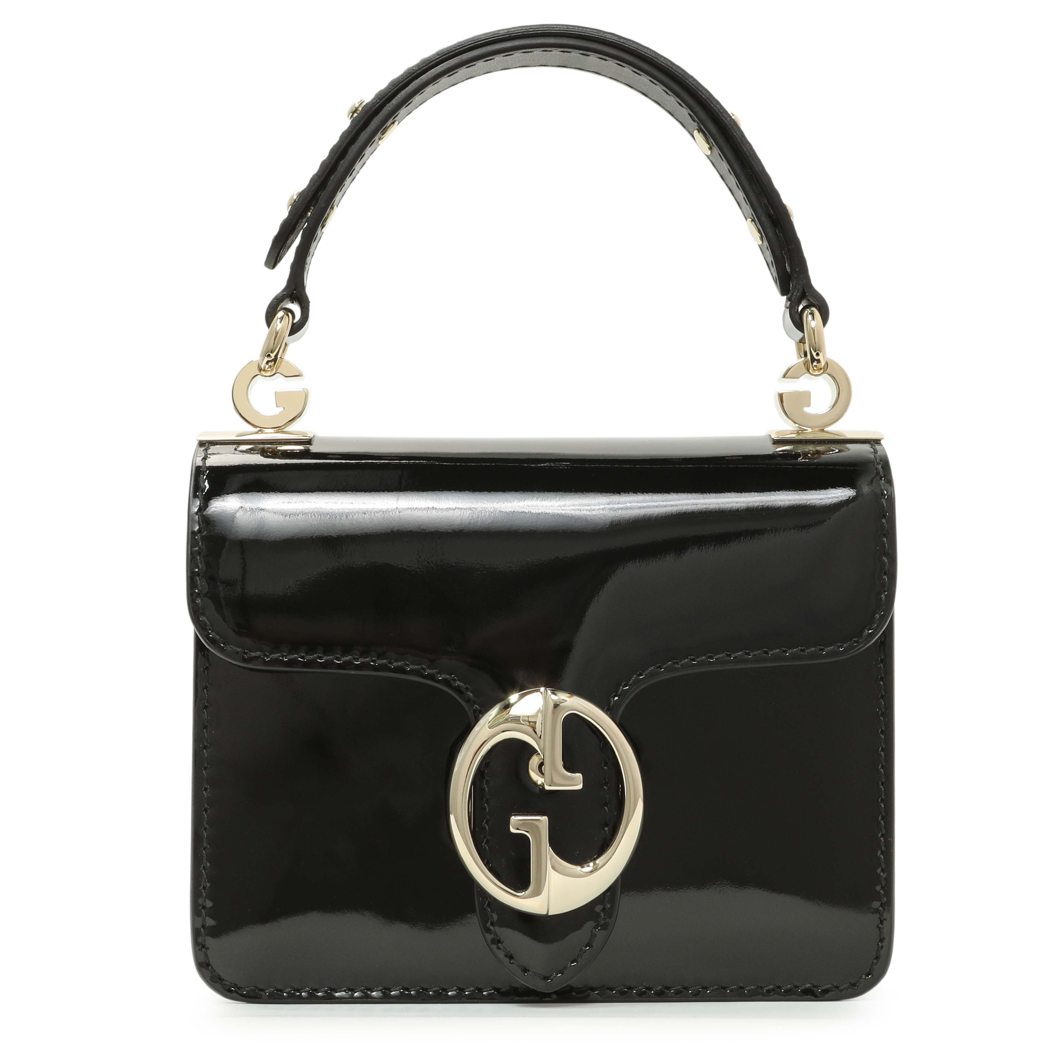 Gucci Black Patent 1973 Top Handle Flap