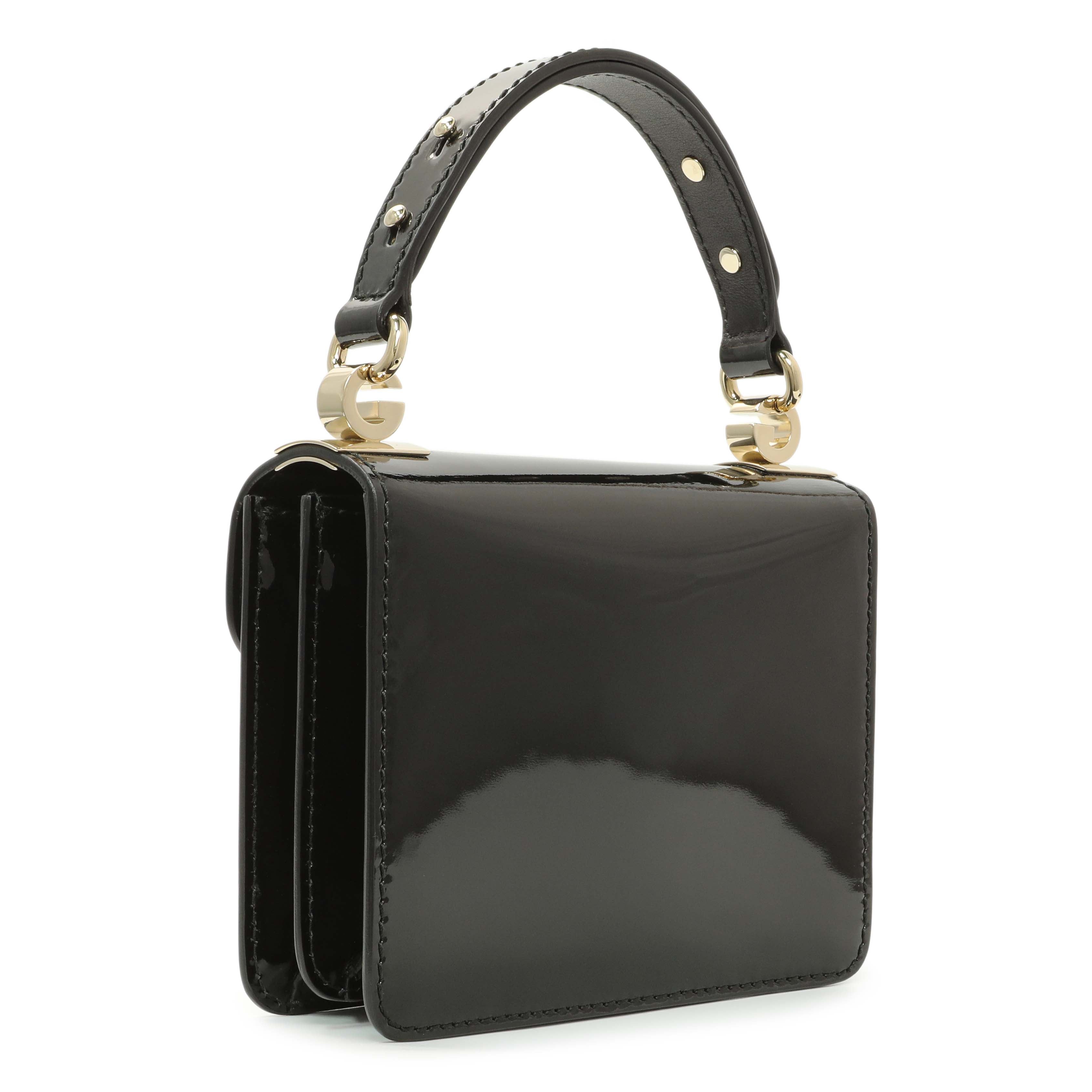 Gucci Black Patent 1973 Top Handle Flap