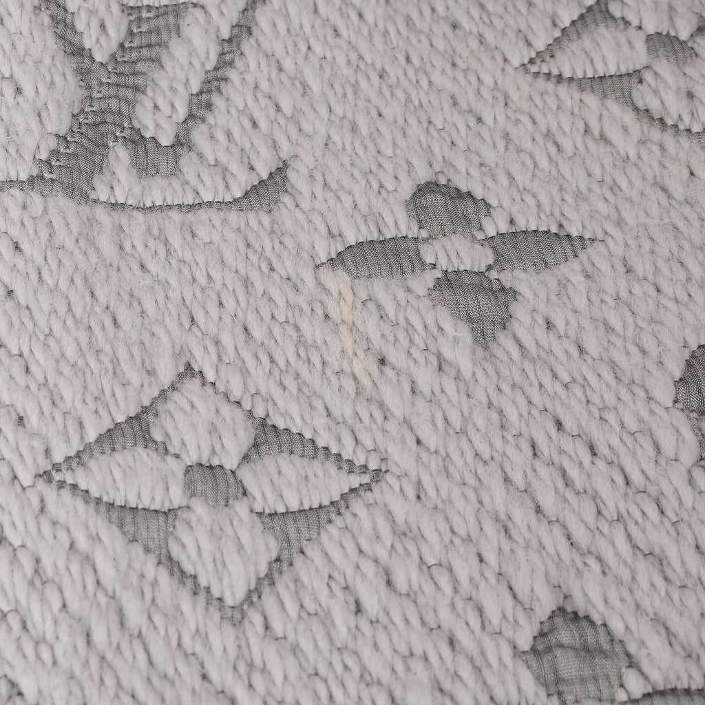 Louis Vuitton Pearl Grey Wool Silk Logomania Scarf