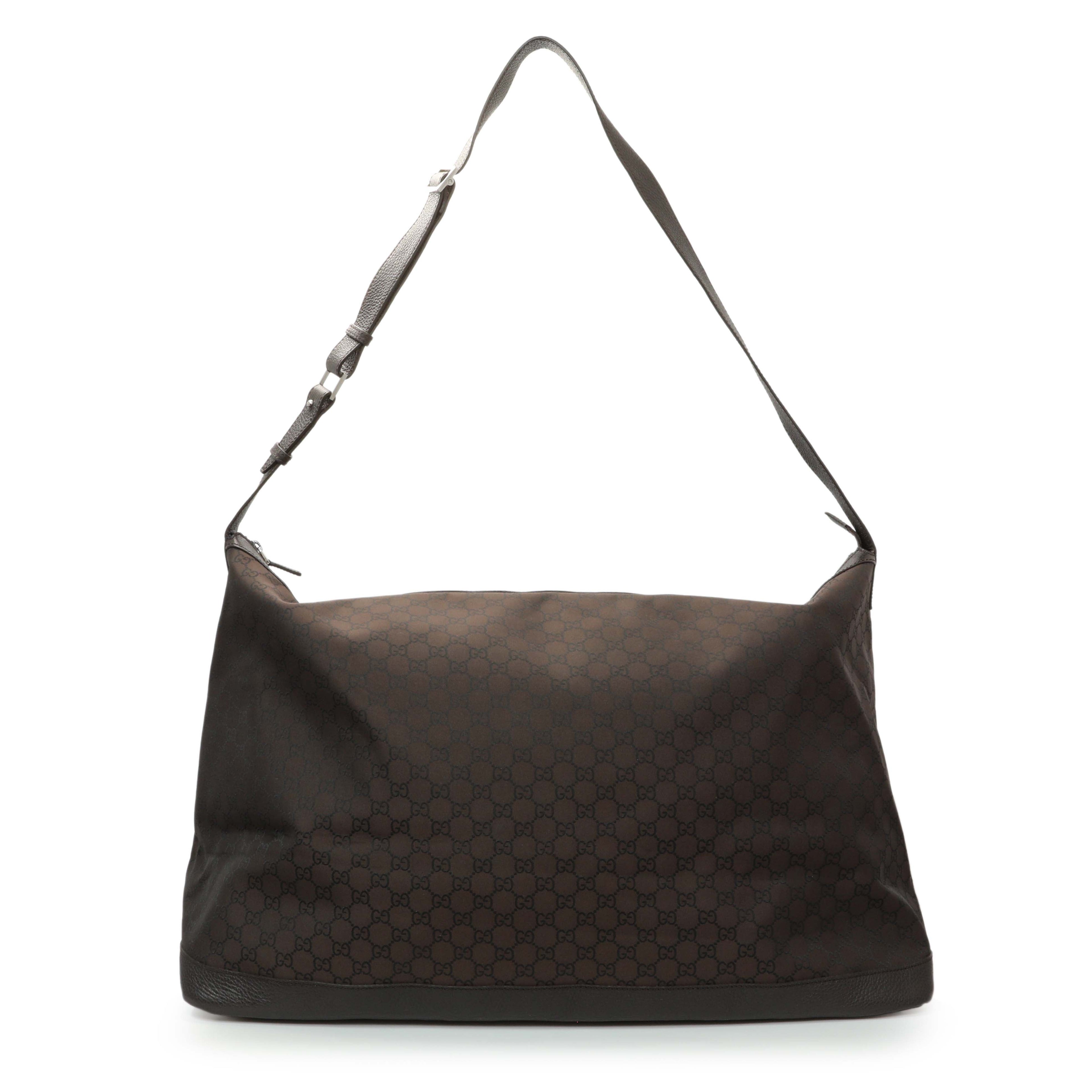 Gucci Monogram Nylon Large Travel Hobo