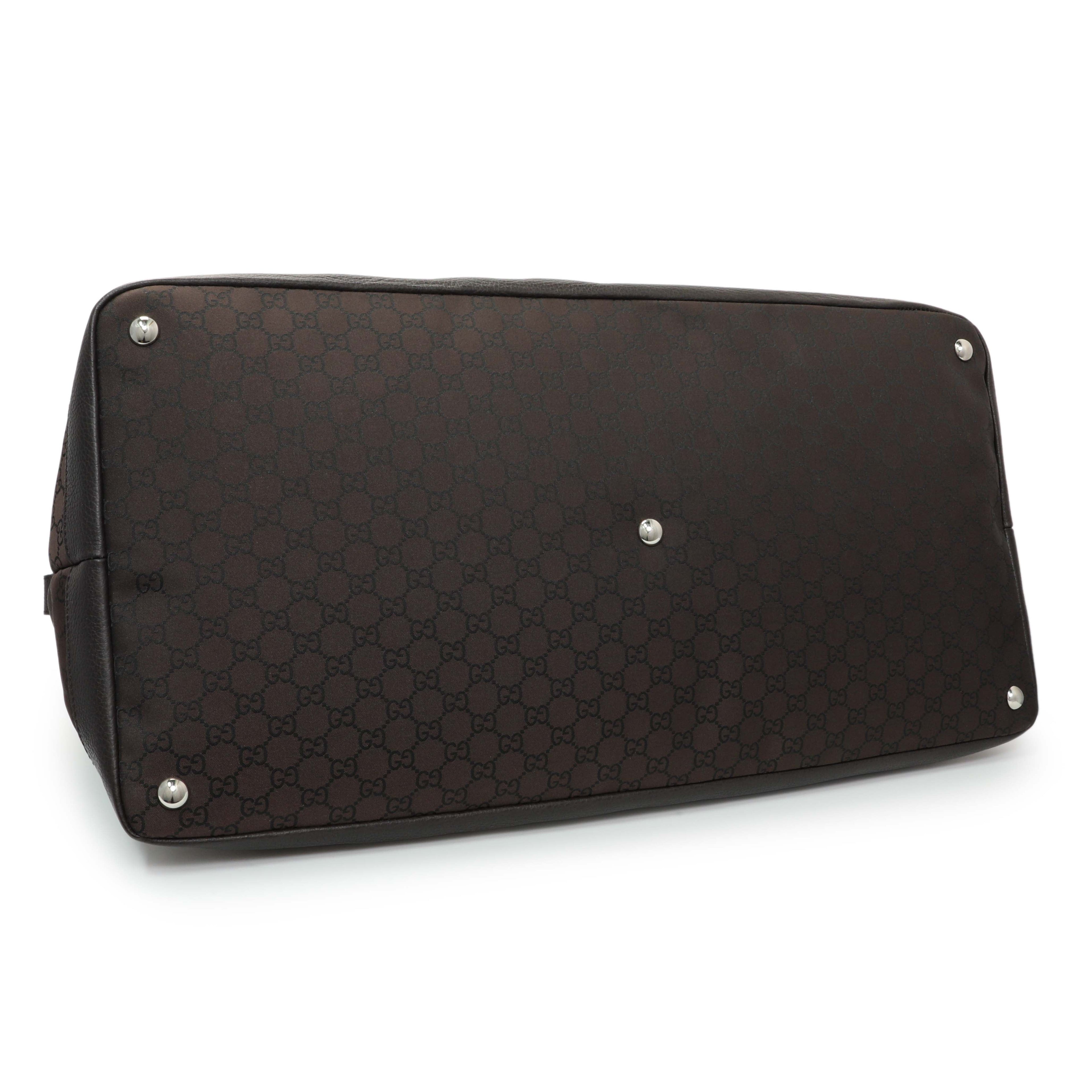 Gucci Monogram Nylon Large Travel Hobo