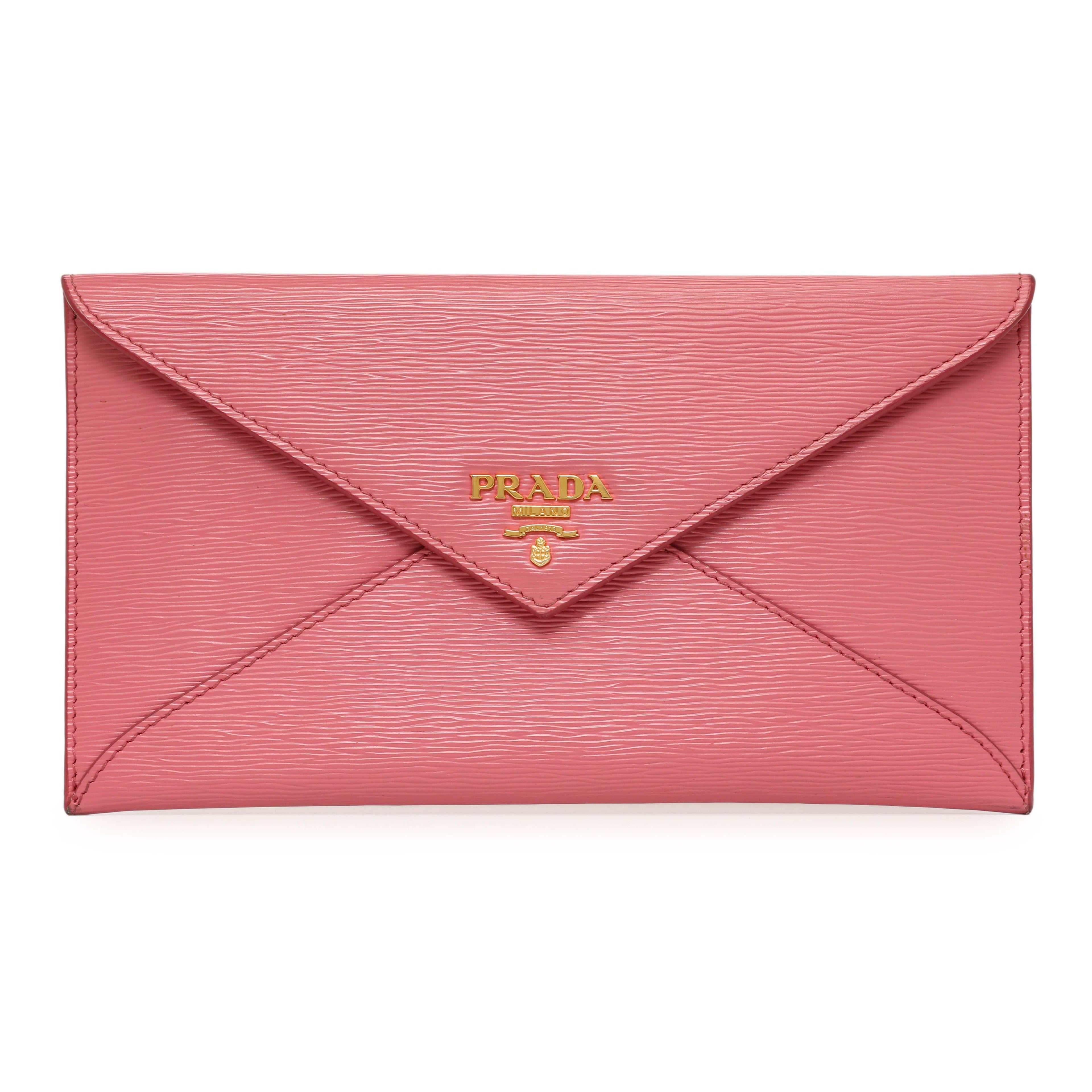 Prada Pink Vitello Move Envelope Wallet