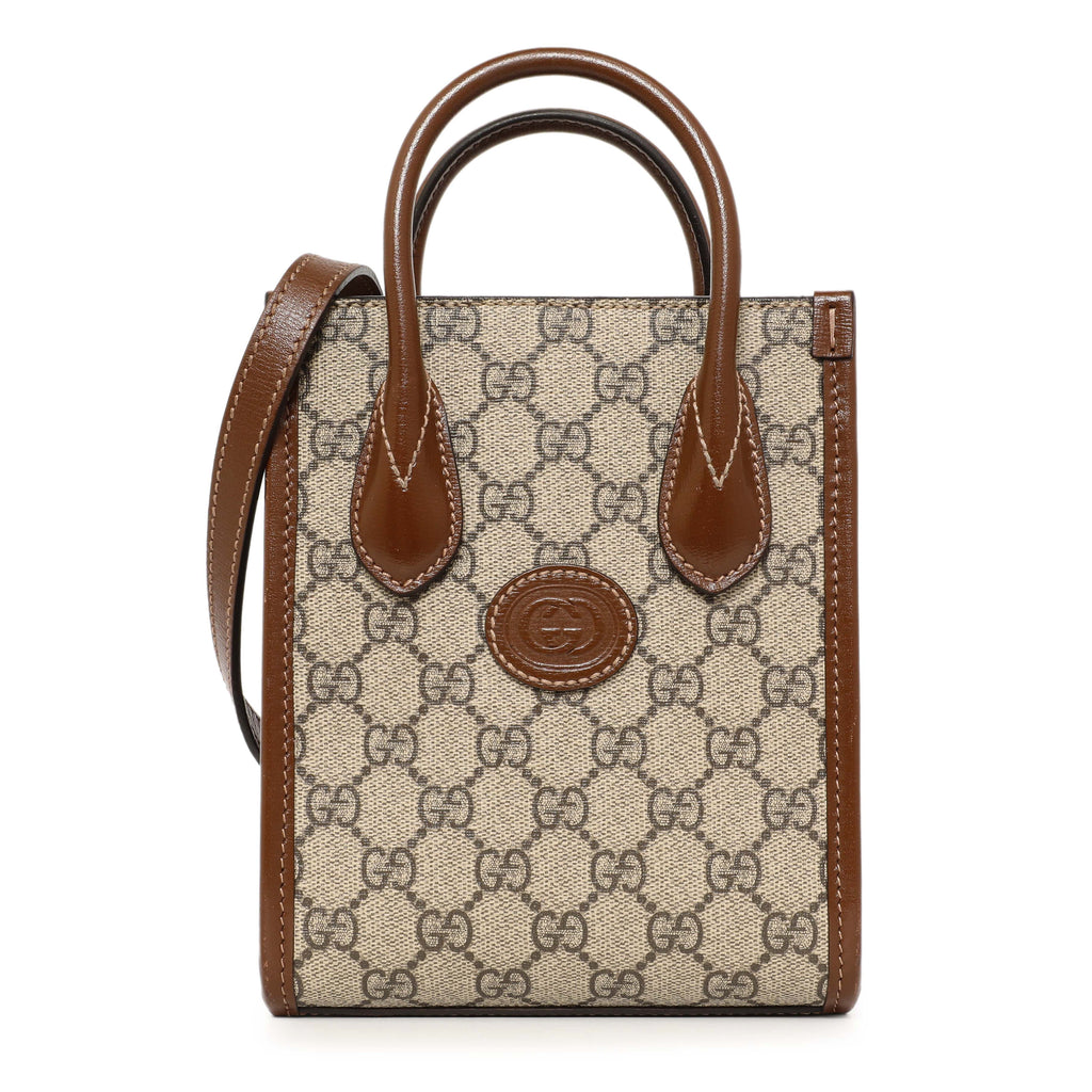 Gucci GG Supreme Monogram Mini Retro Interlocking G Tote Bag