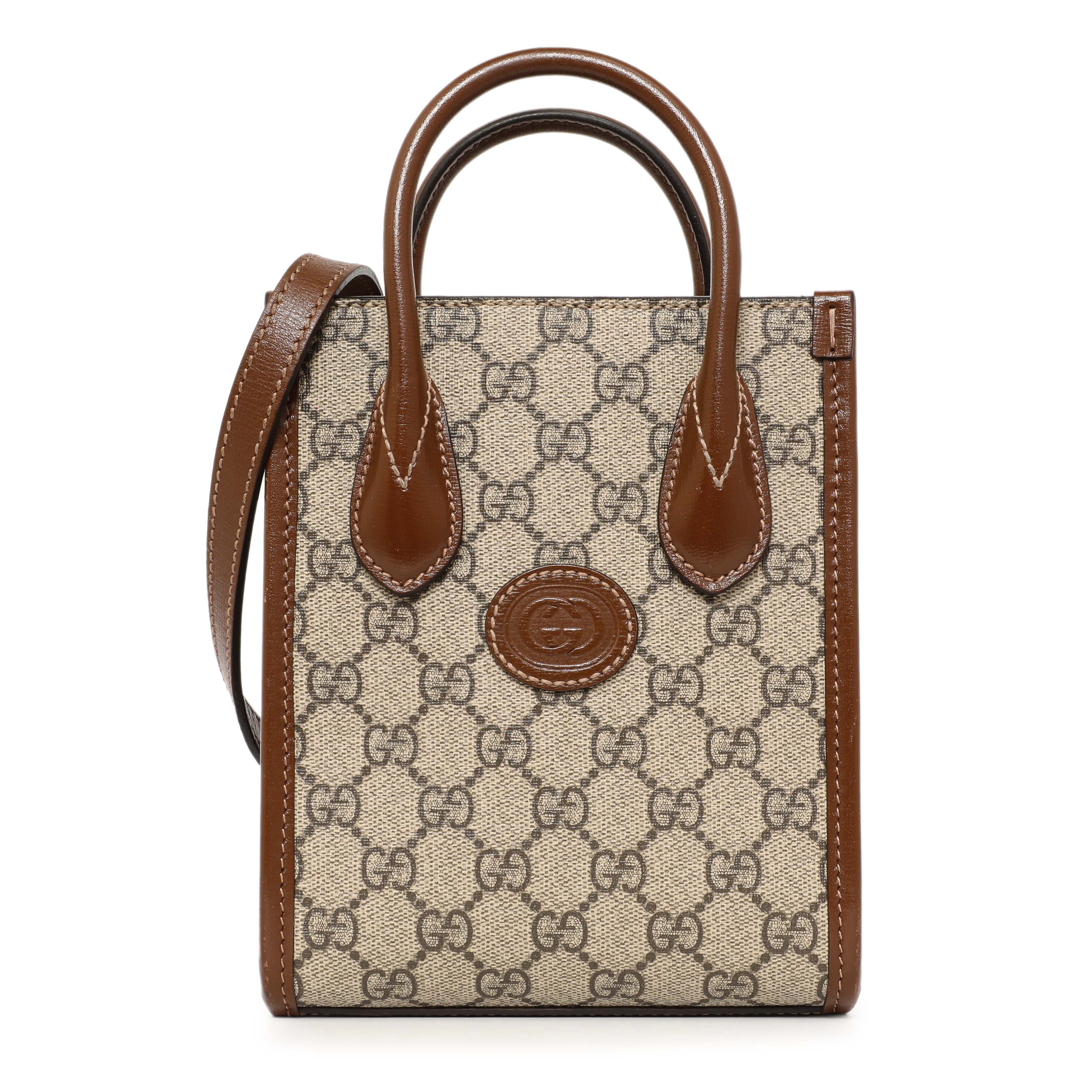 Gucci GG Supreme Monogram Mini Retro Interlocking G Tote Bag