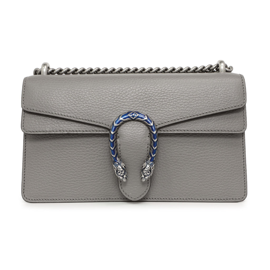 Gucci Grey Calfskin Enamel Small Dionysus Shoulder Bag