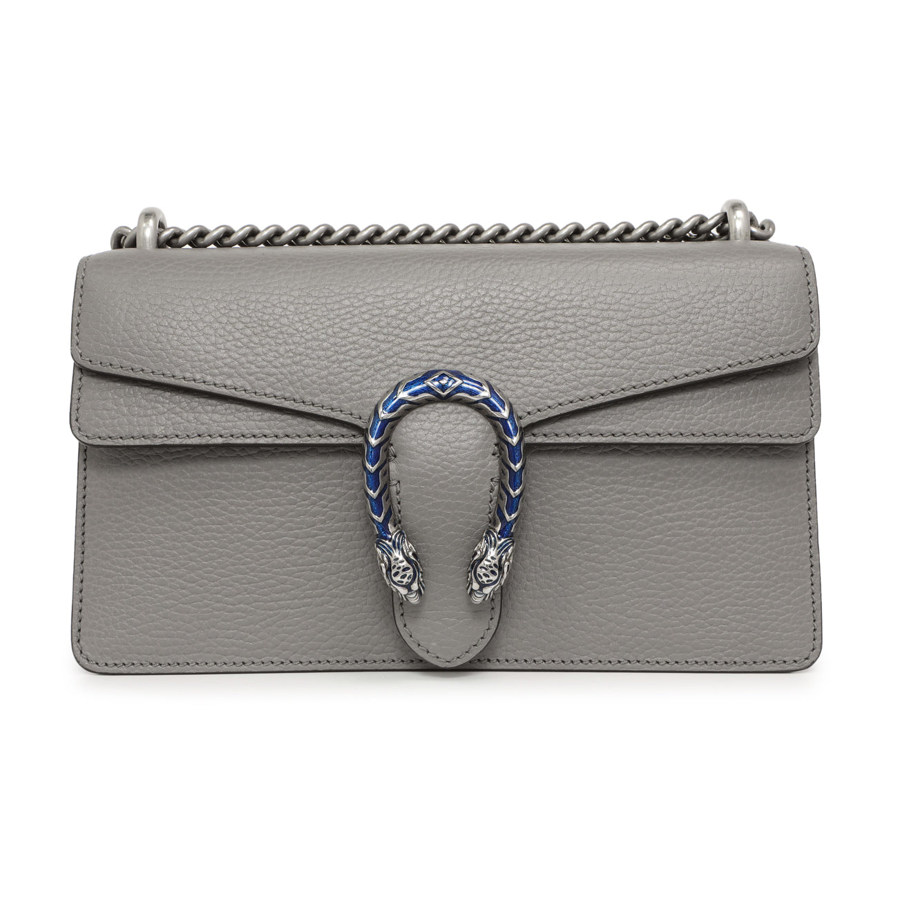 Gucci Grey Calfskin Enamel Small Dionysus Shoulder Bag
