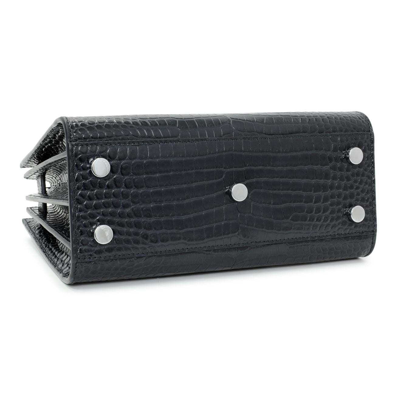 Saint Laurent Calfskin Crocodile Embossed Nano Sac De Jour