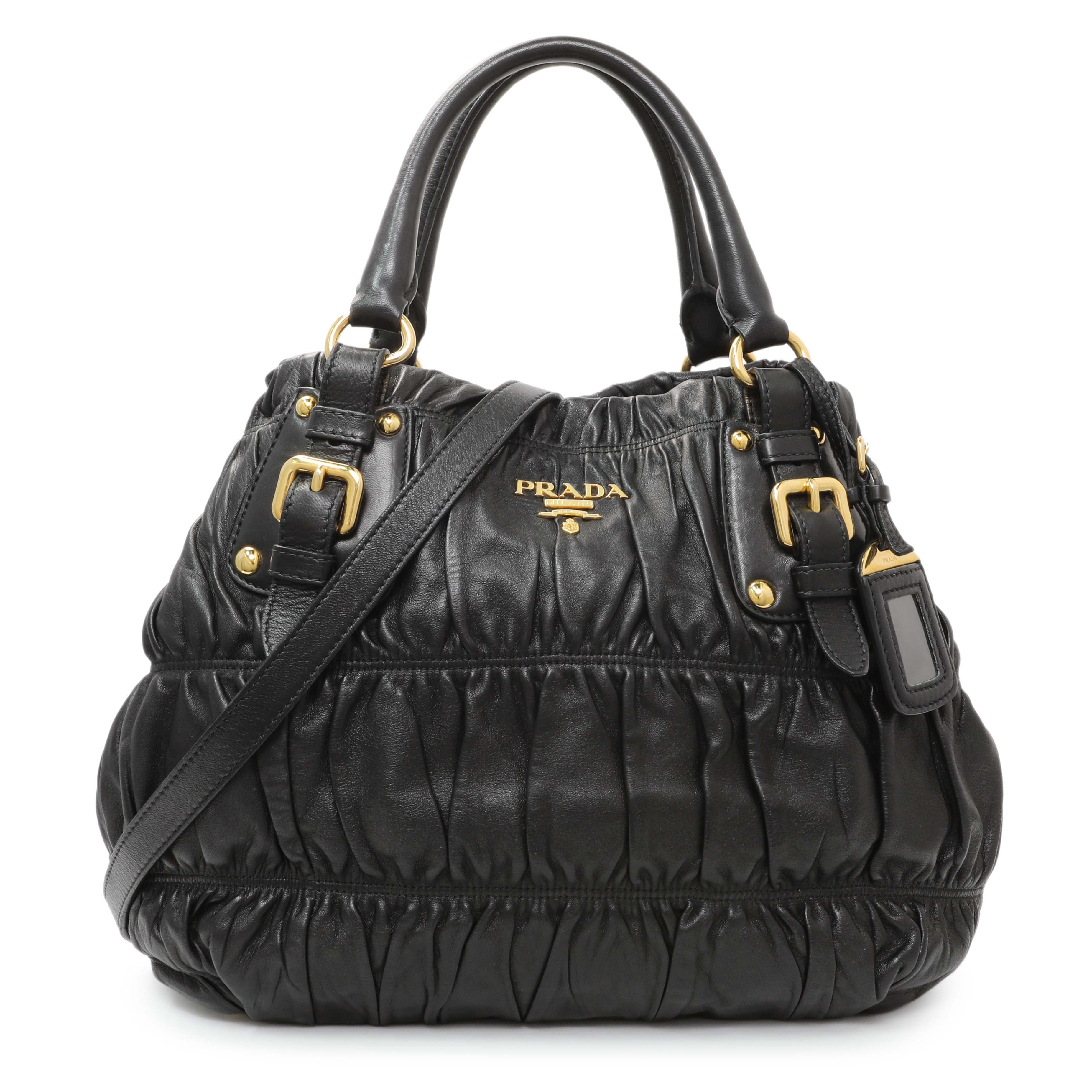 Prada Black Nappa Leather Gaufre Tote
