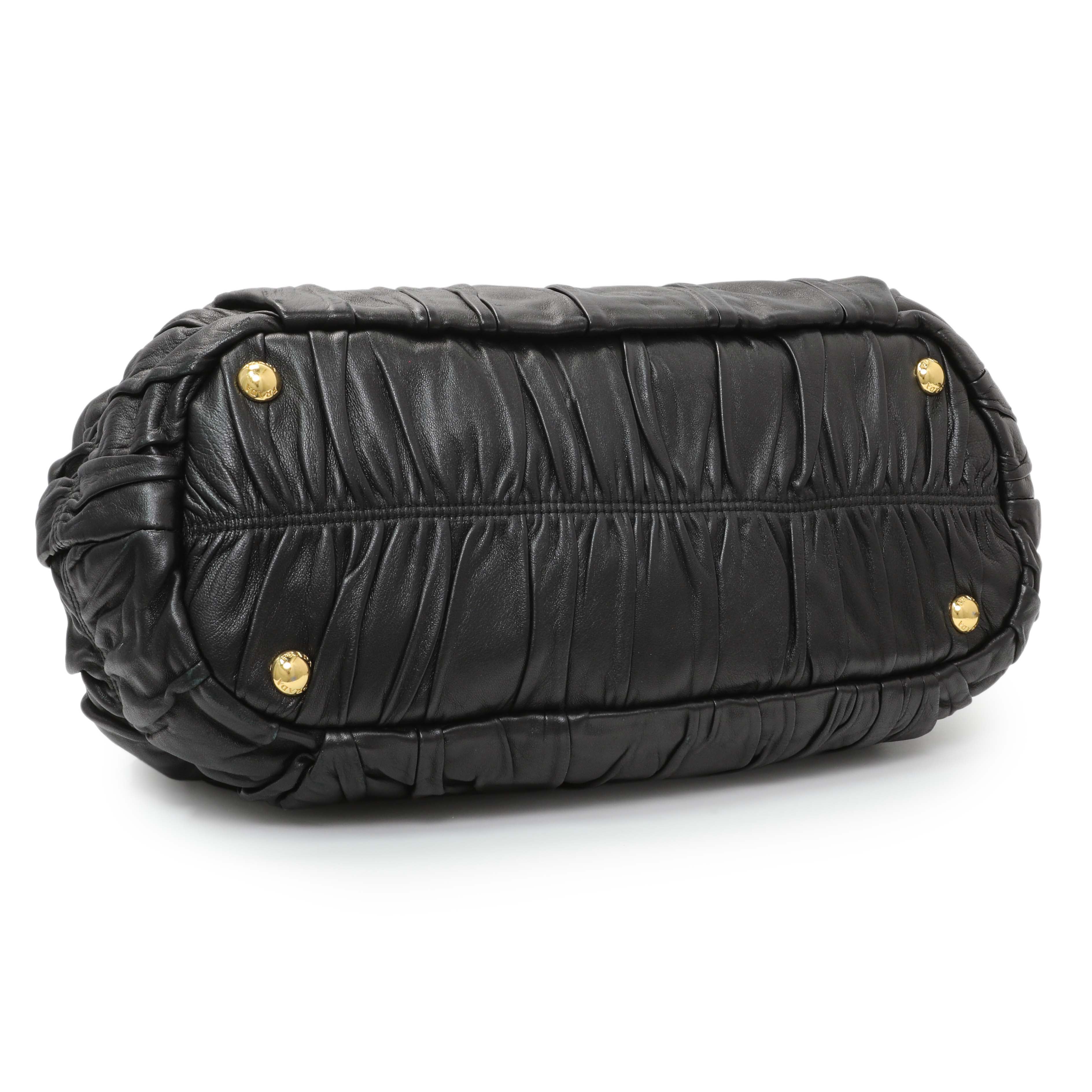 Prada Black Nappa Leather Gaufre Tote