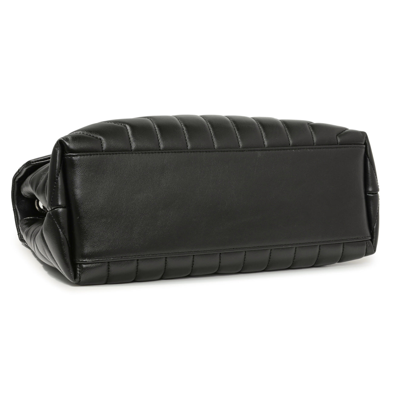 Saint Laurent Black Calfskin Y Quilted Monogram Medium Loulou Chain Satchel