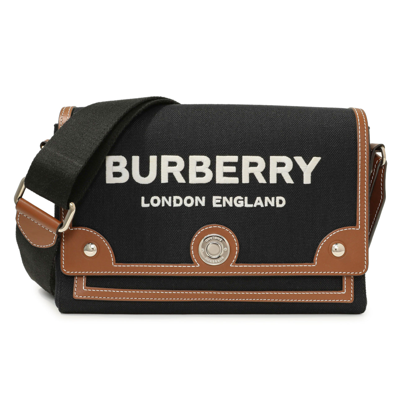 Burberry Black Canvas Horseferry Note Crossbody