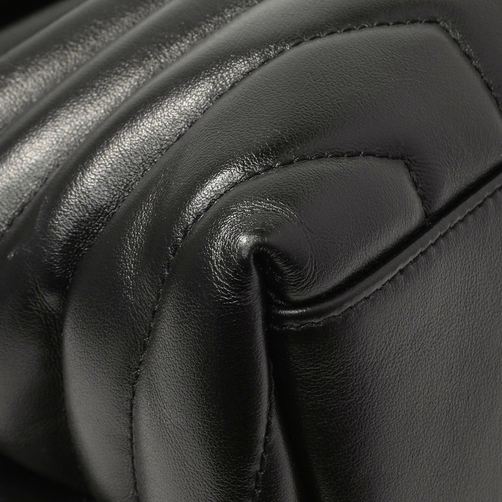 Saint Laurent Black Calfskin Y Quilted Monogram Medium Loulou Chain Satchel