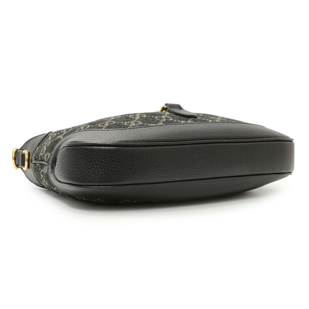 Gucci Black Jacquard Denim GG Monogram Small Jackie 1961 Hobo