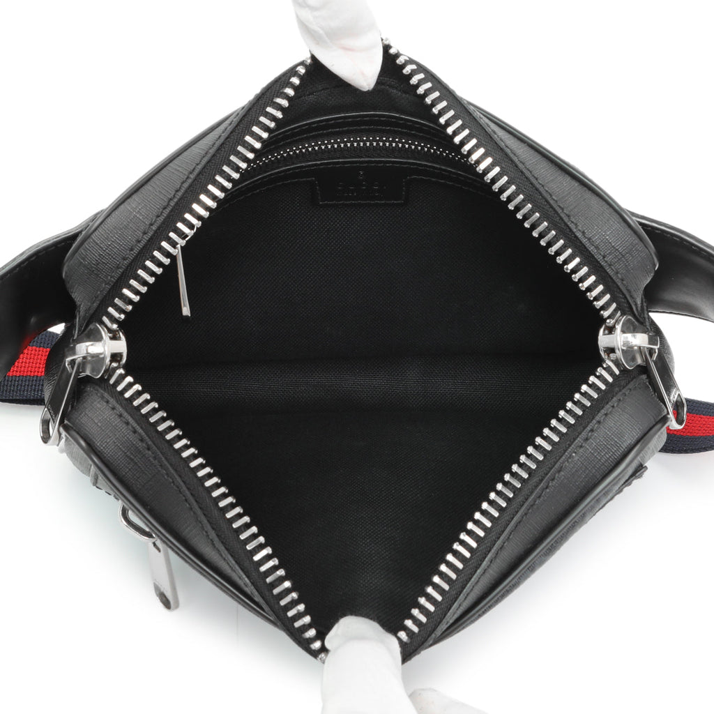 Gucci Black Soft GG Supreme Monogram Web Belt Bag