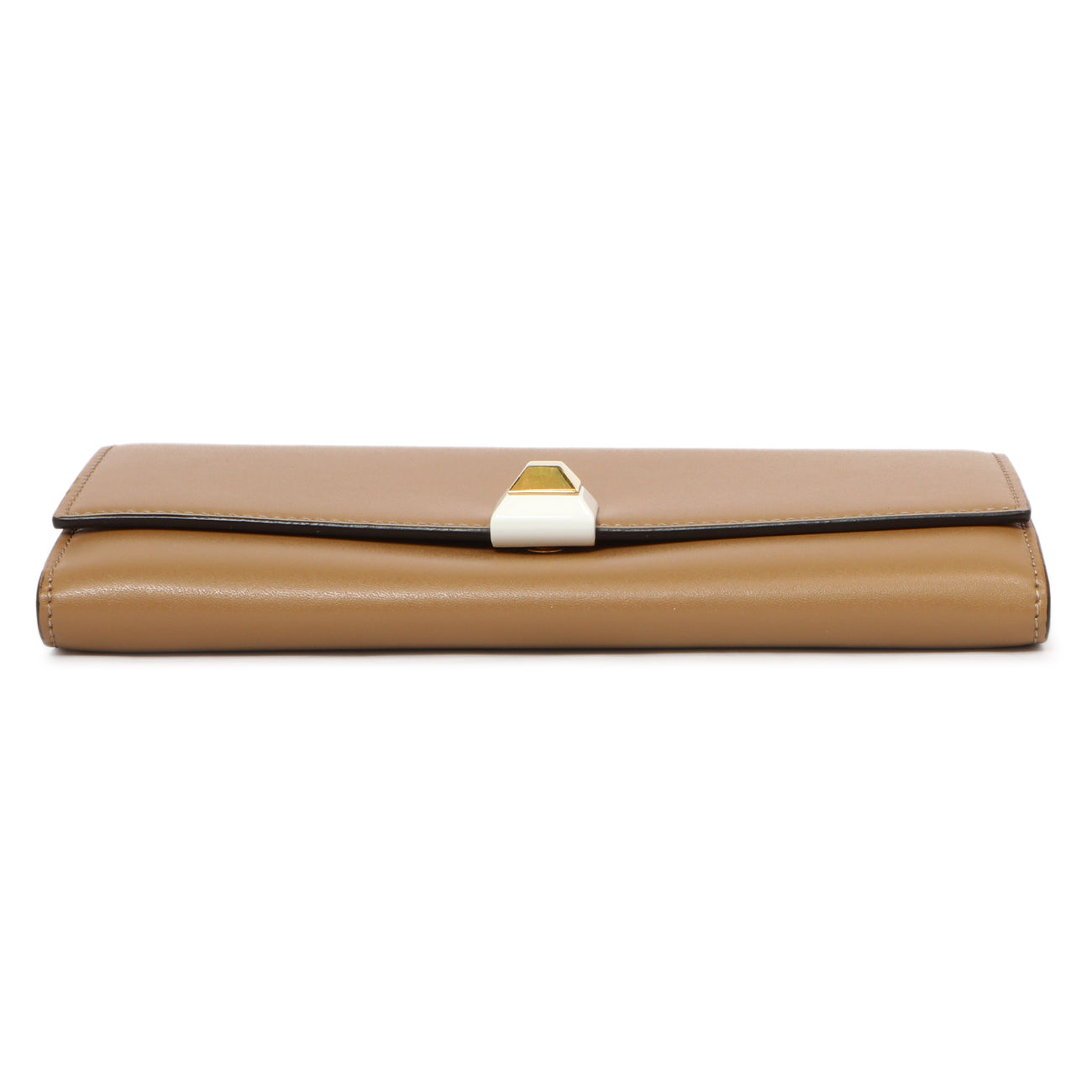 Fendi Brown Vitello Liberty Studded Continental Wallet