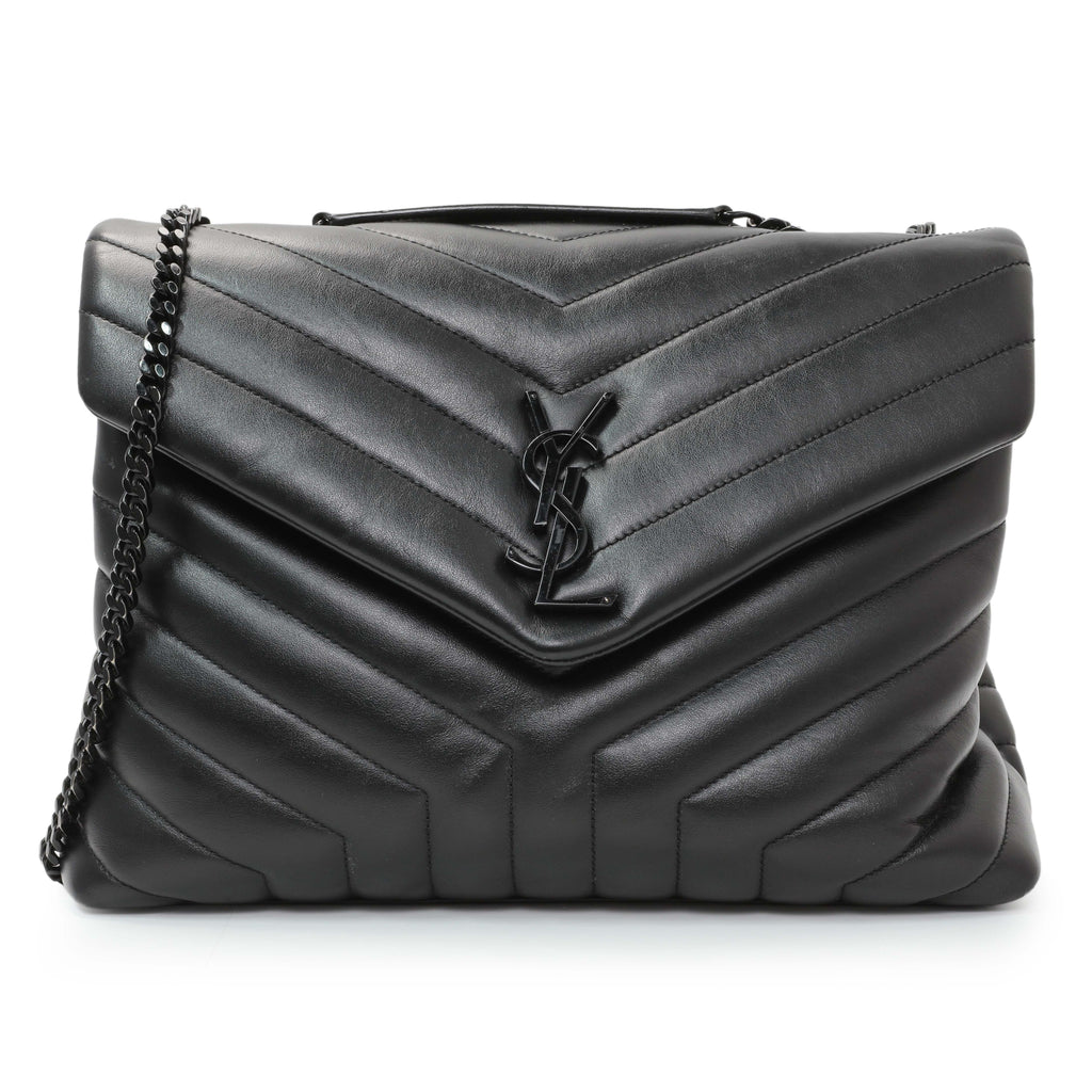 Saint Laurent Black Calfskin Medium Loulou