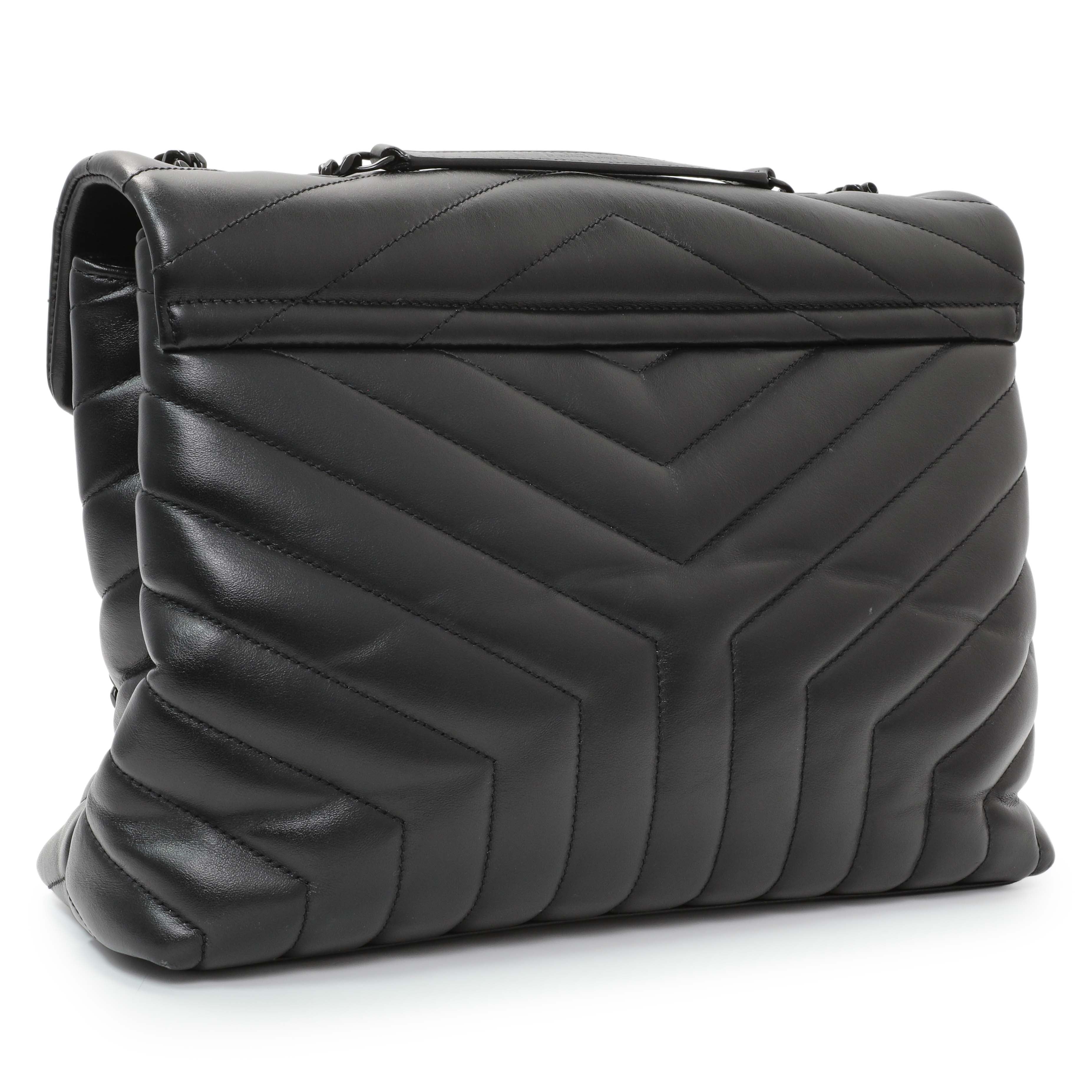 Saint Laurent Black Calfskin Medium Loulou