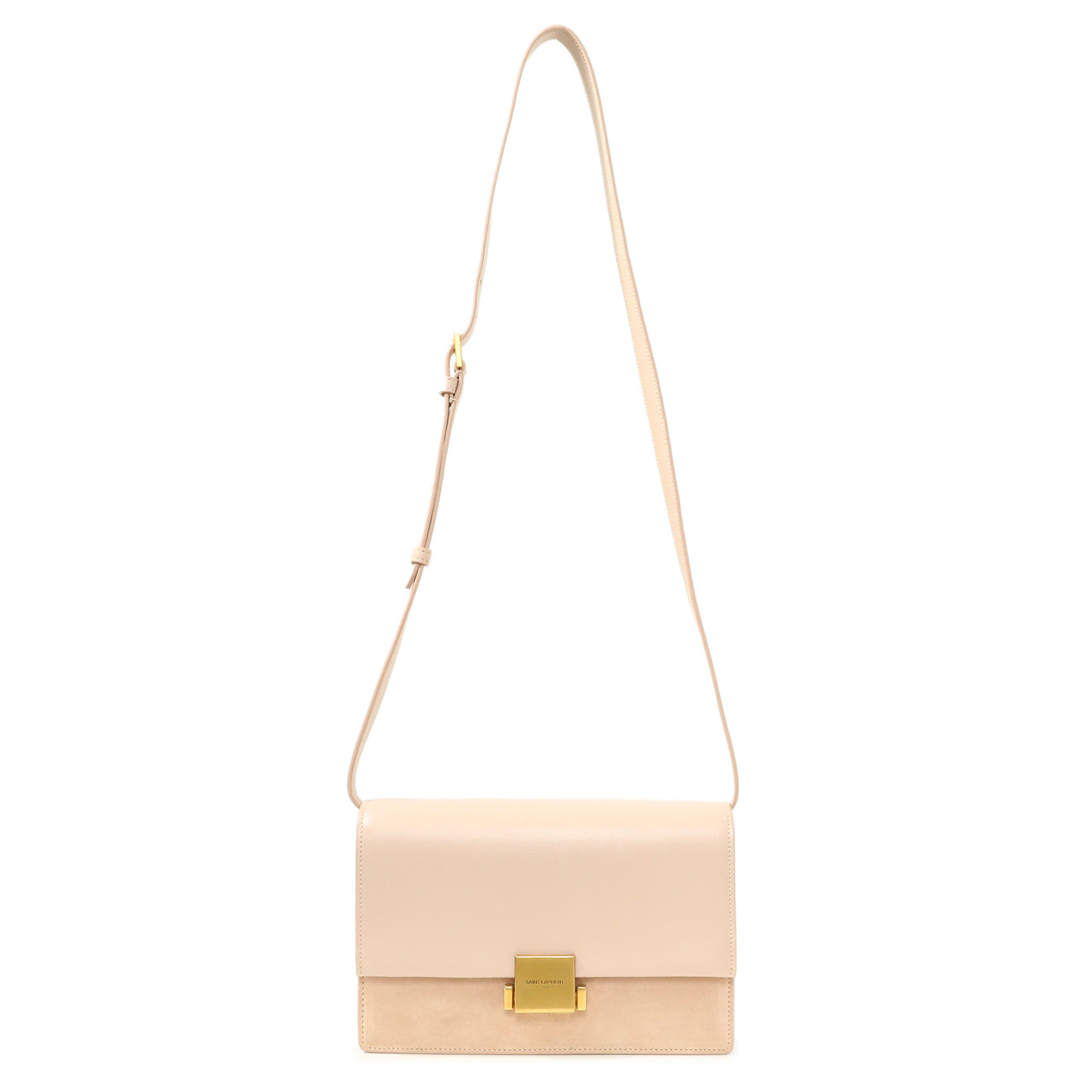 Saint Laurent Marble Pink Smooth Calfskin Suede Medium Bellechasse Bag