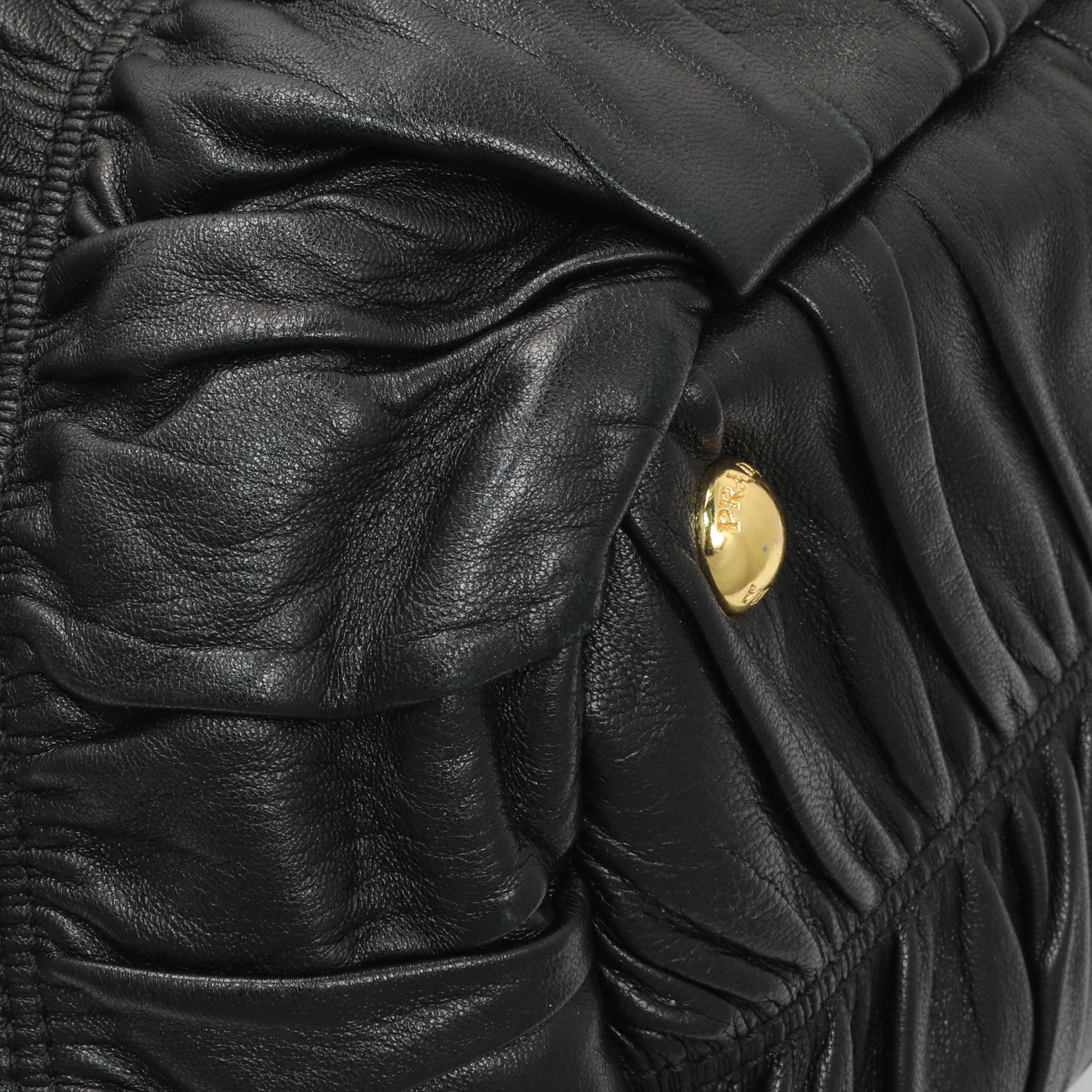 Prada Black Nappa Leather Gaufre Tote