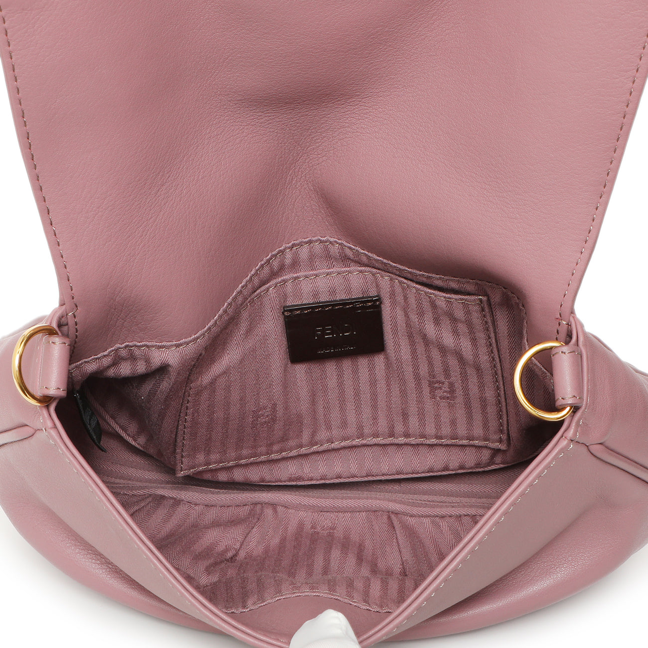 Fendi Vitello Flamingo Fendista Pouchette Crossbody