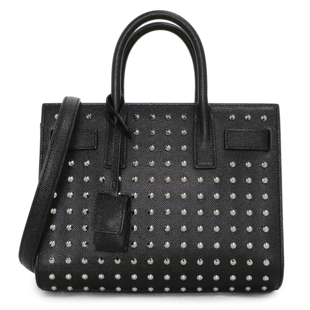 Saint Laurent Black Studded Calfskin Nano Sac De Jour