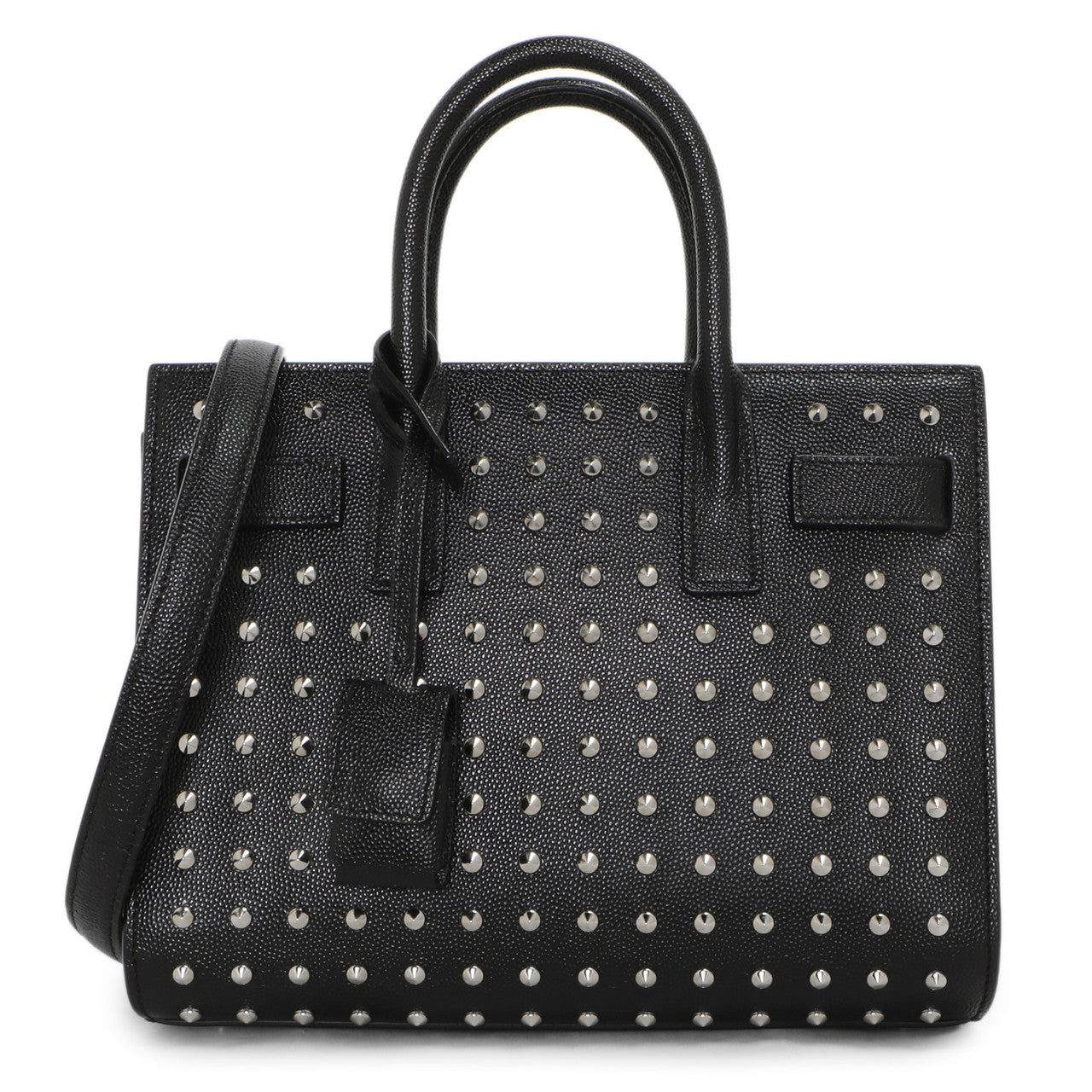 Saint Laurent Black Studded Calfskin Nano Sac De Jour