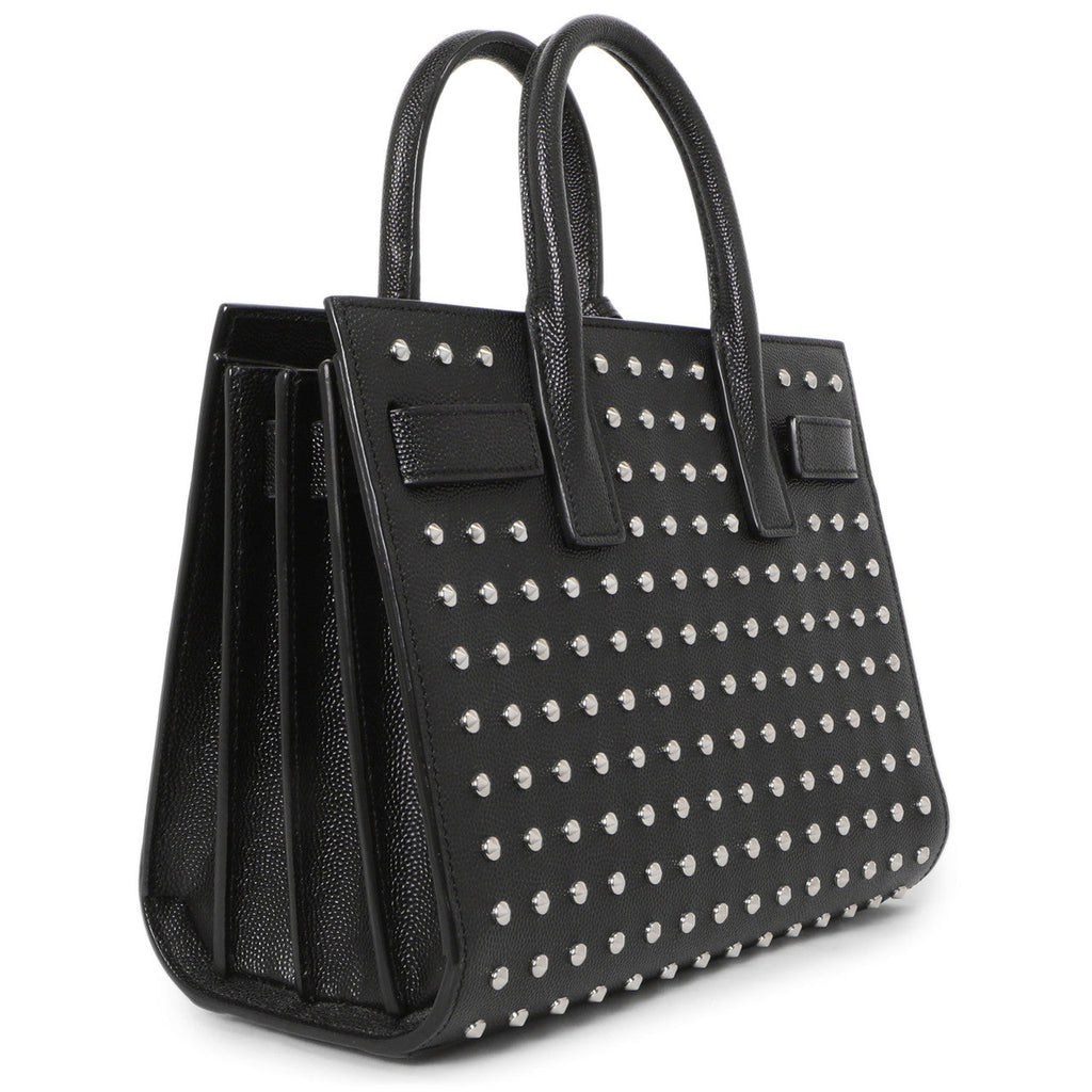 Saint Laurent Black Studded Calfskin Nano Sac De Jour