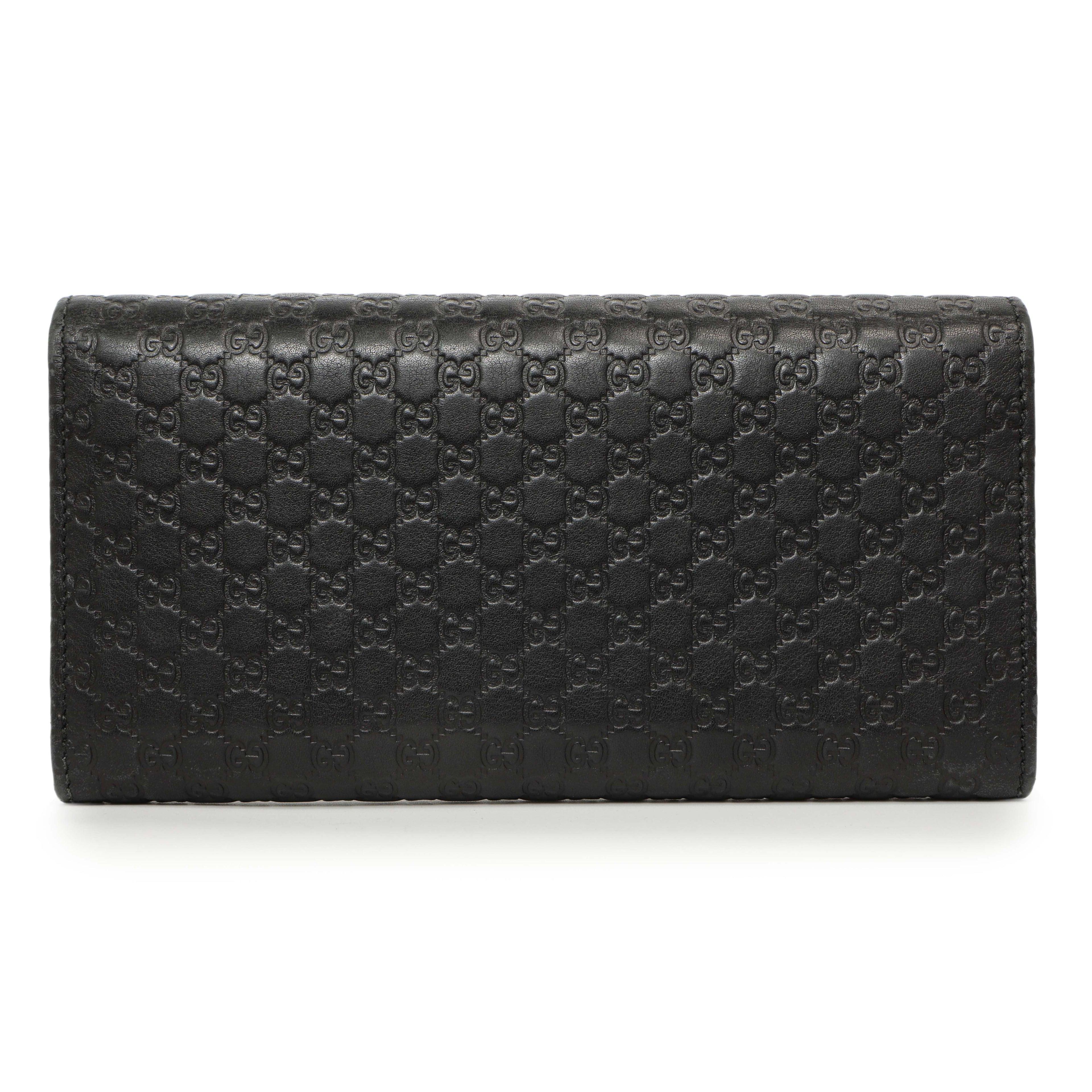 Gucci Black Microguccissima Bow Continental Wallet