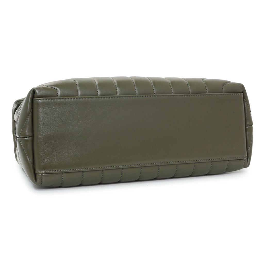 Saint Laurent Calfskin Y Quilted Monogram Medium Loulou Chain Satchel