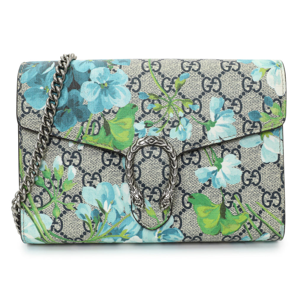 Gucci GG Supreme Monogram Blooms Mini Dionysus Chain Wallet