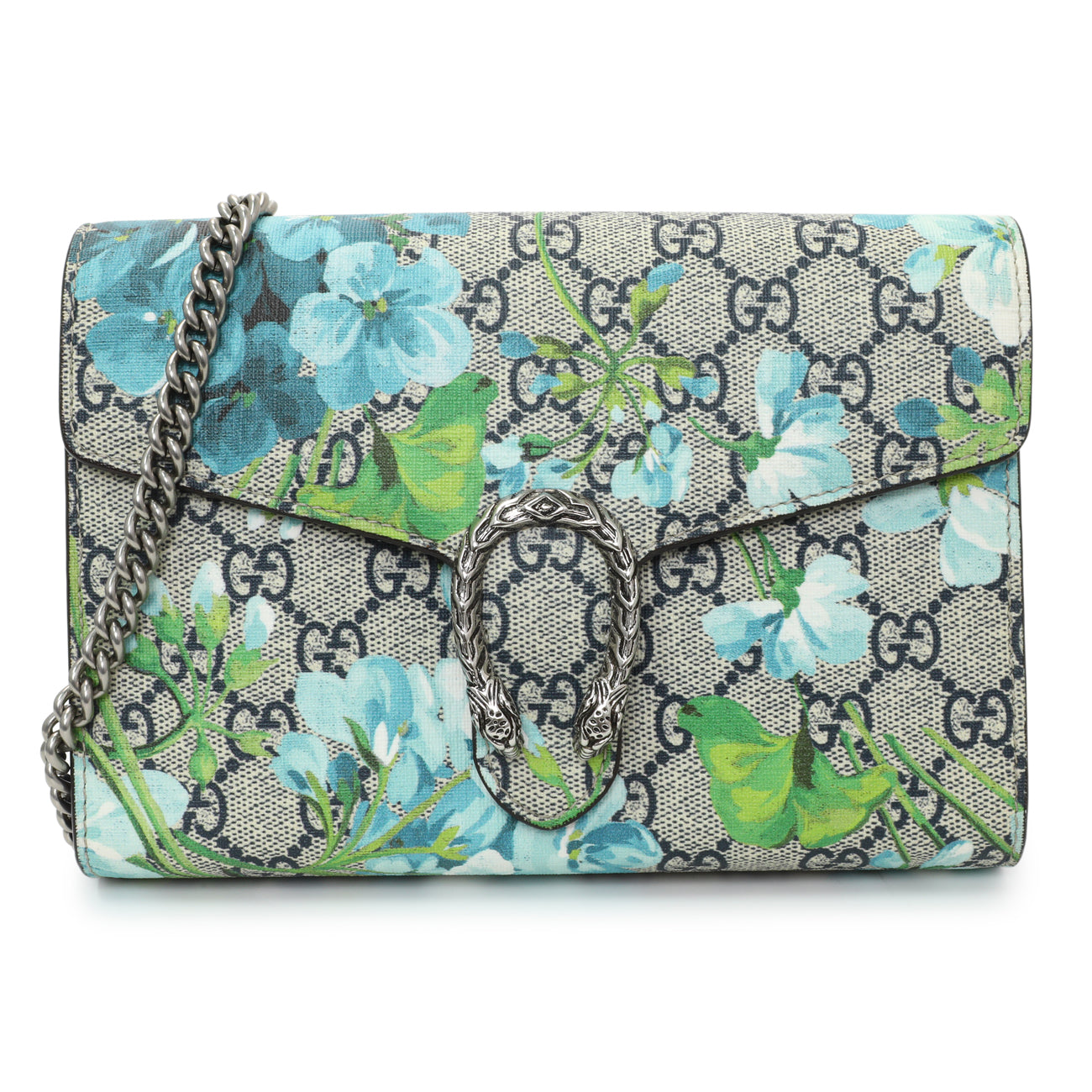 Gucci GG Supreme Monogram Blooms Mini Dionysus Chain Wallet