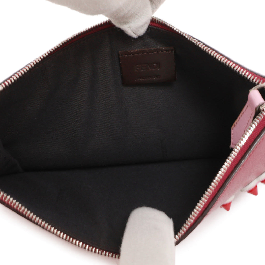 Fendi Love Studded Vitello Liberty Zip Pouch