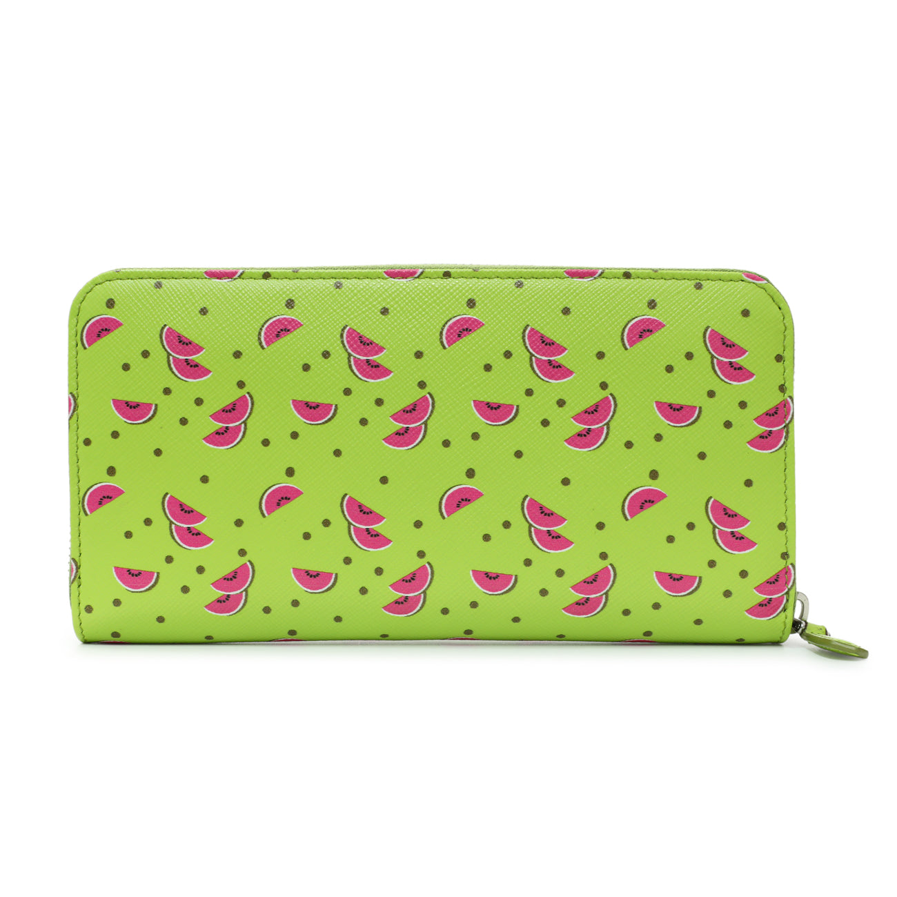 Prada Watermelon Print Saffiano Zip Around Wallet
