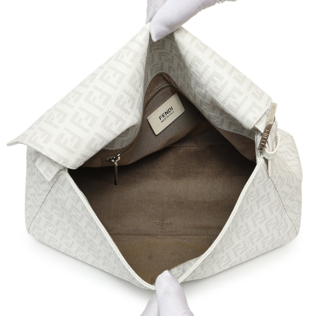 Fendi White Zucchino Mama Baguette
