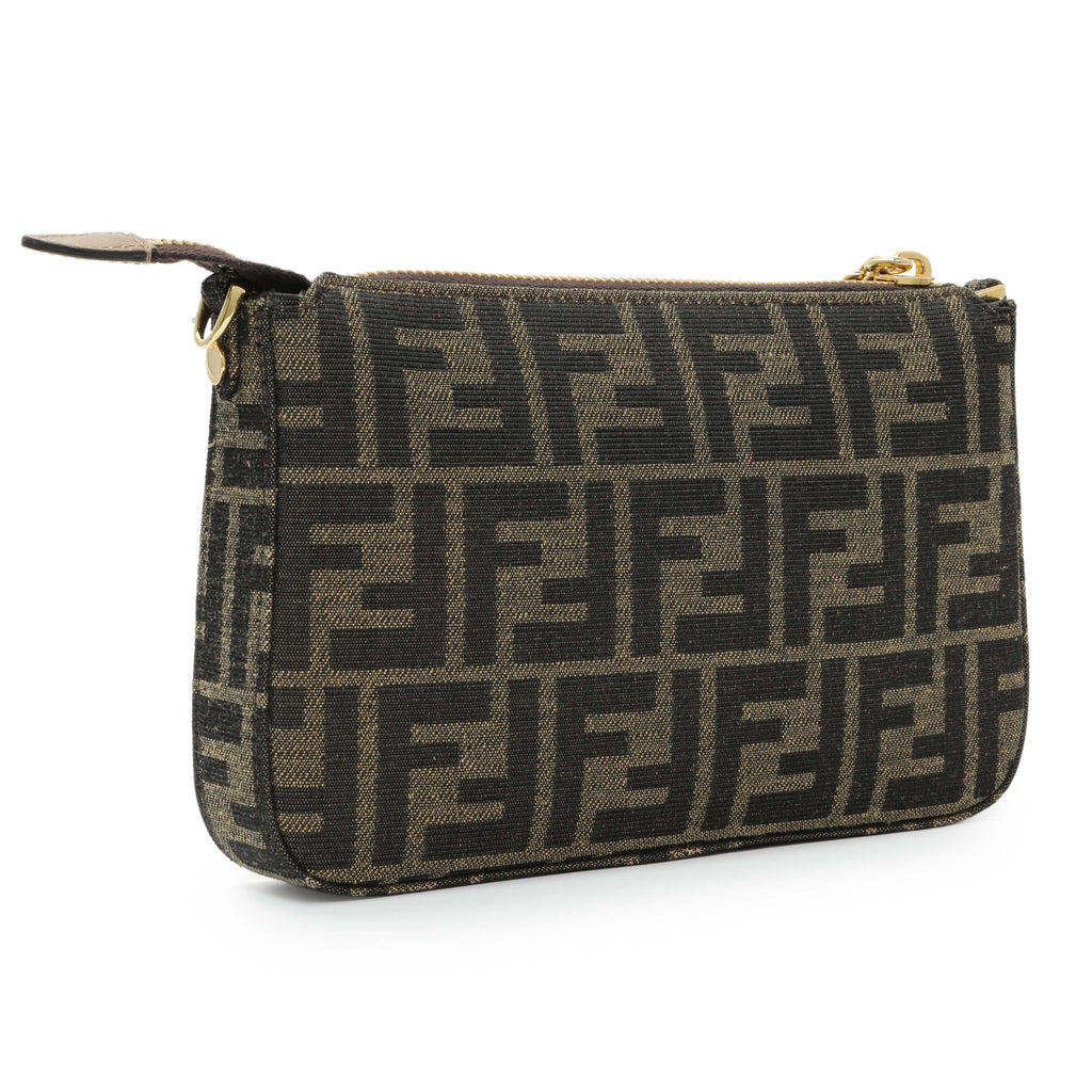 Fendi Fabric Jacquard Vitello Grace FF 1974 Baguette Pouch