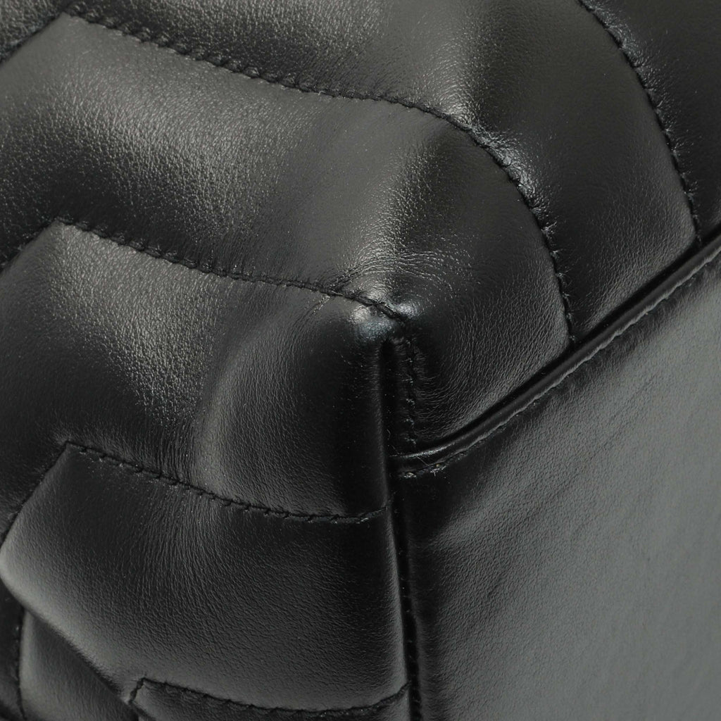 Saint Laurent Black Calfskin Y Quilted Monogram Medium Loulou Backpack