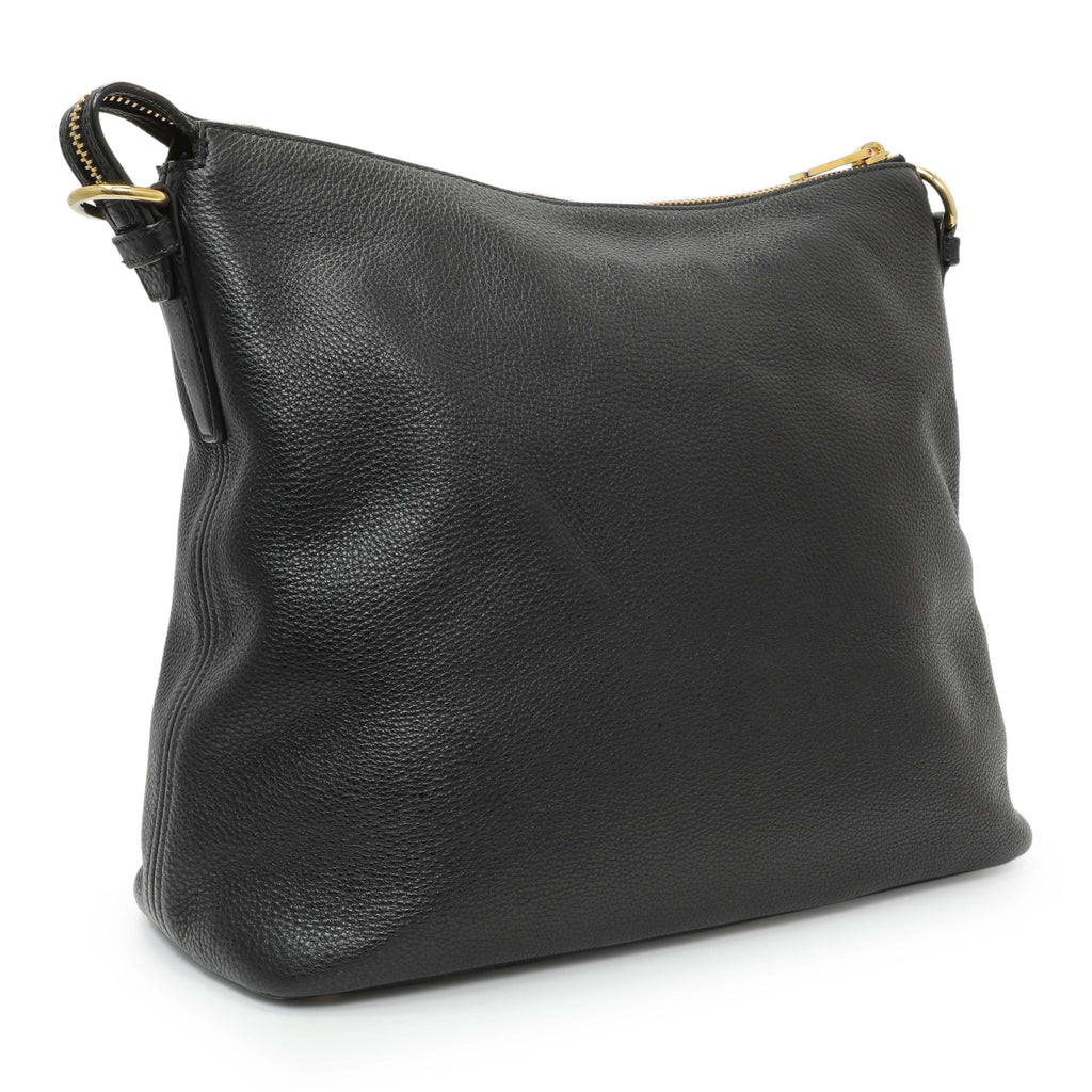 Prada Black Vitello Daino Hobo