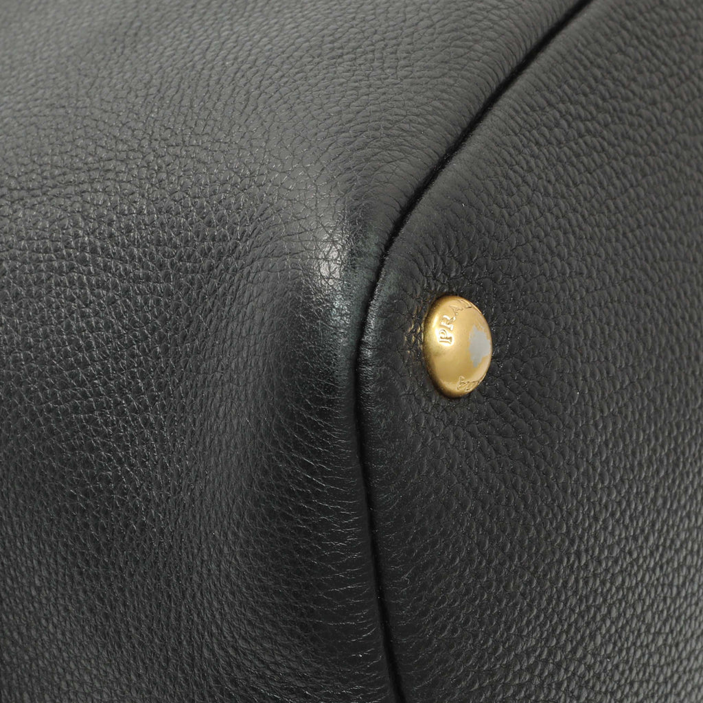 Prada Black Vitello Daino Hobo
