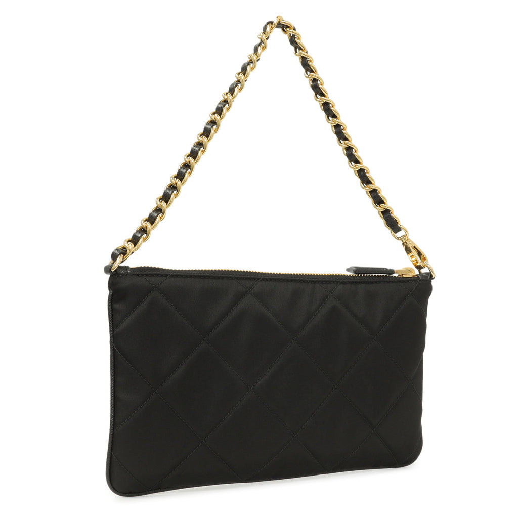 Prada Black Re-Nylon Impuntu Quilted Re-Edition 1995 Chaine Pouch