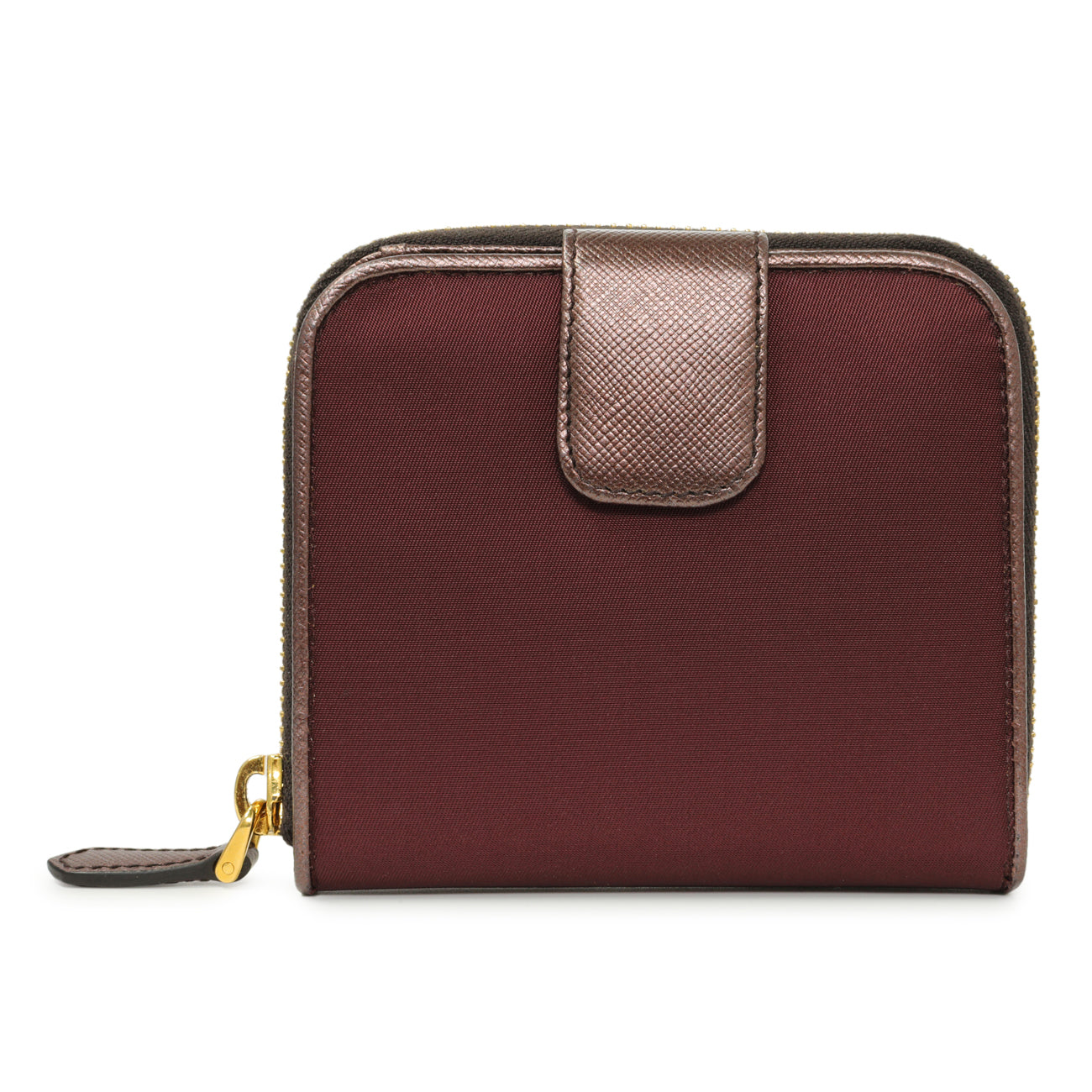 Prada Burgundy Nylon Compact Wallet