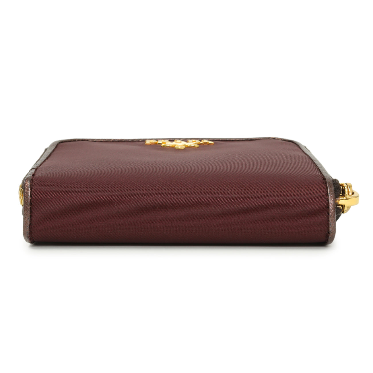 Prada Burgundy Nylon Compact Wallet