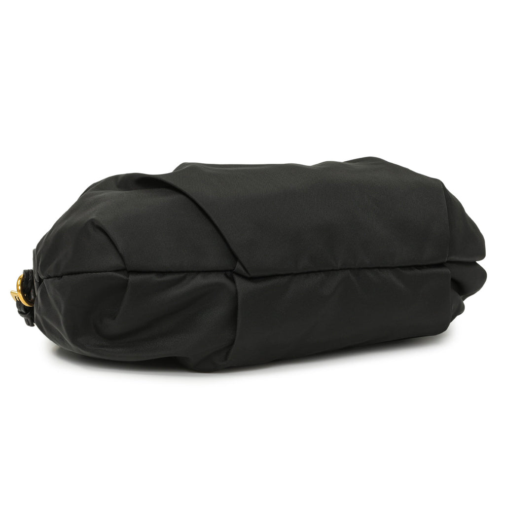 Prada Black Nylon Pleated Hobo